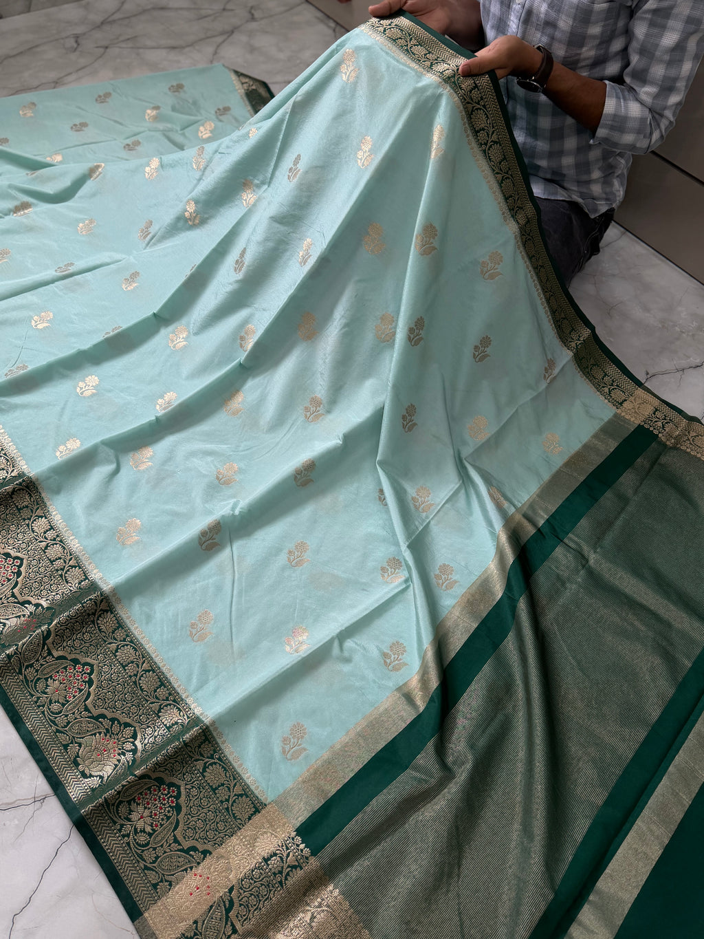 SOFT KATAN SILK SAREE WITH RICH PALLU AND BLOUSE