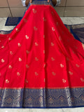 SOFT KATAN SILK SAREE WITH RICH PALLU AND BLOUSE