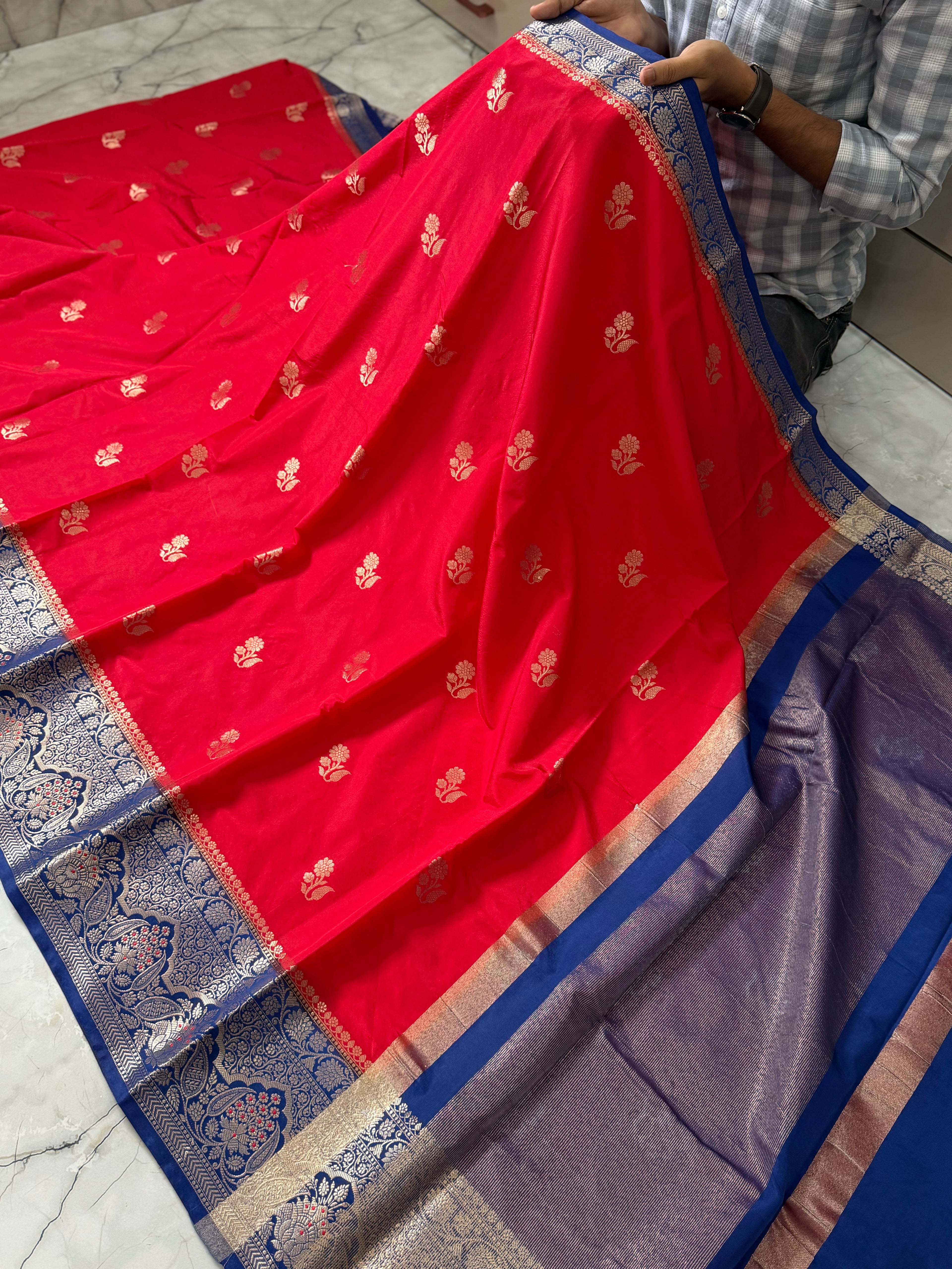 SOFT KATAN SILK SAREE WITH RICH PALLU AND BLOUSE