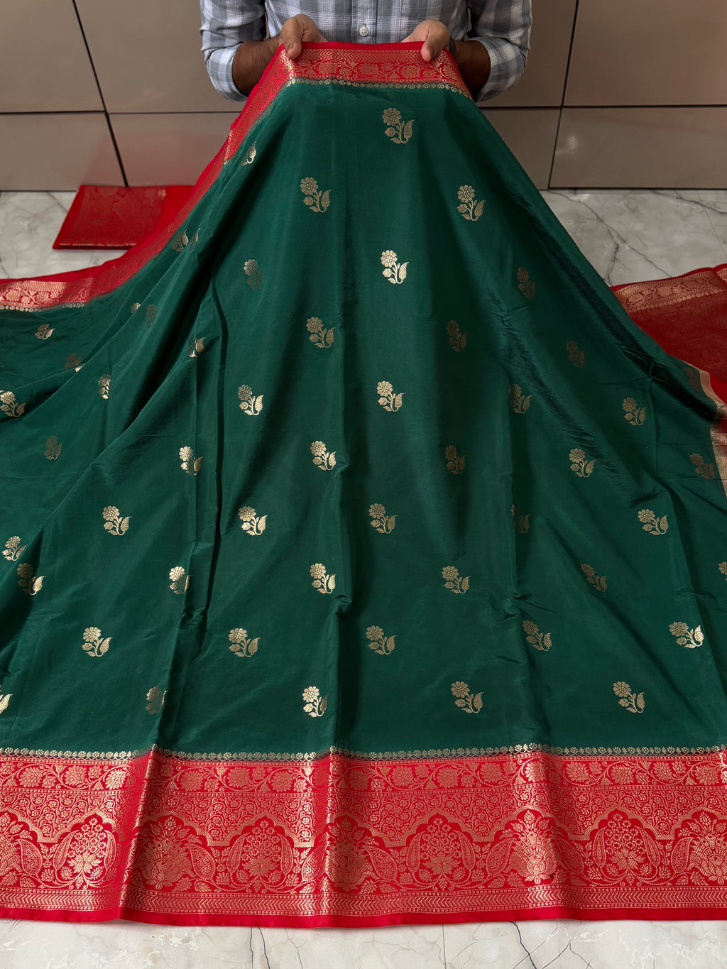 SOFT KATAN SILK SAREE WITH RICH PALLU AND BLOUSE