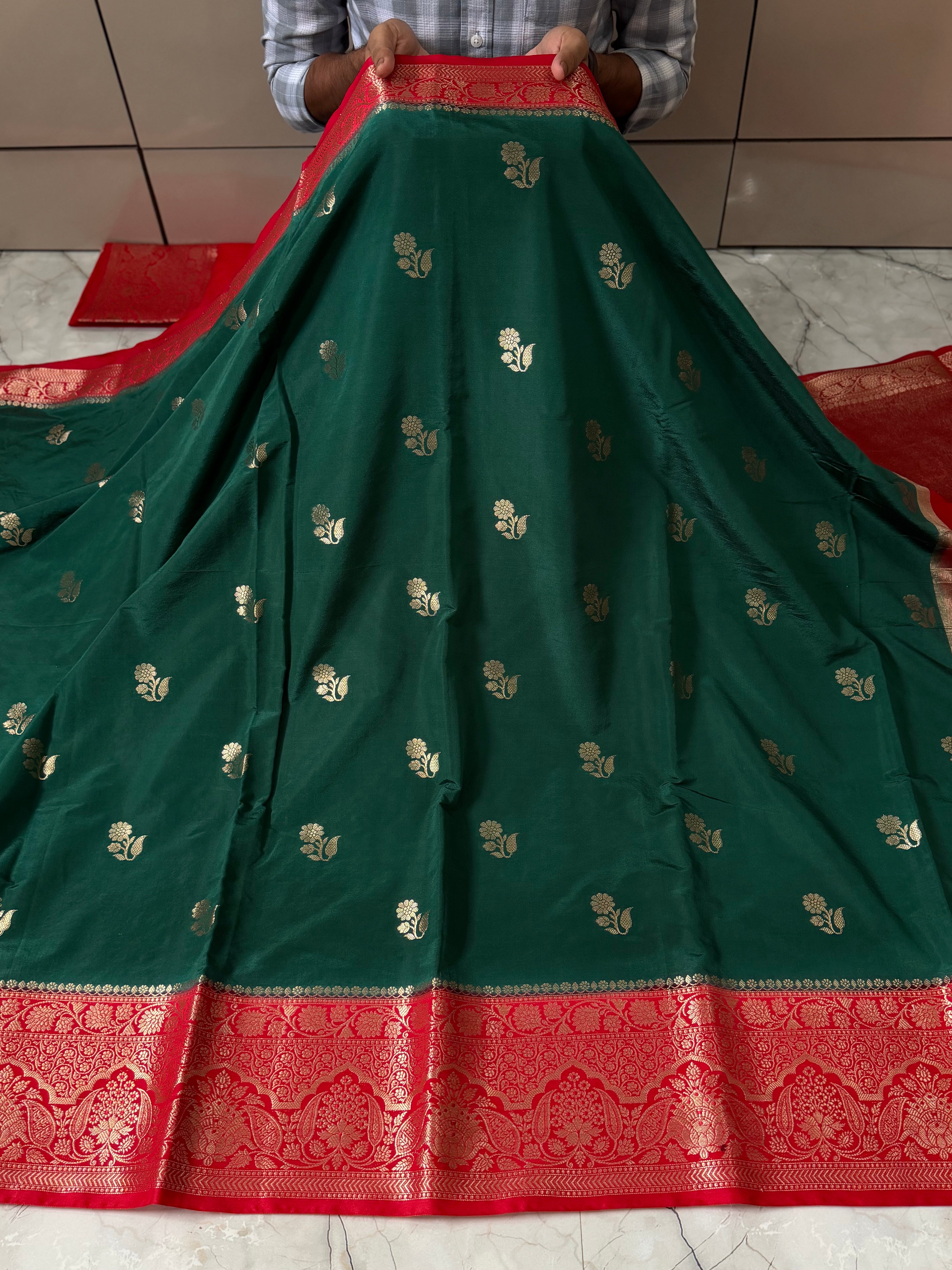 SOFT KATAN SILK SAREE WITH RICH PALLU AND BLOUSE