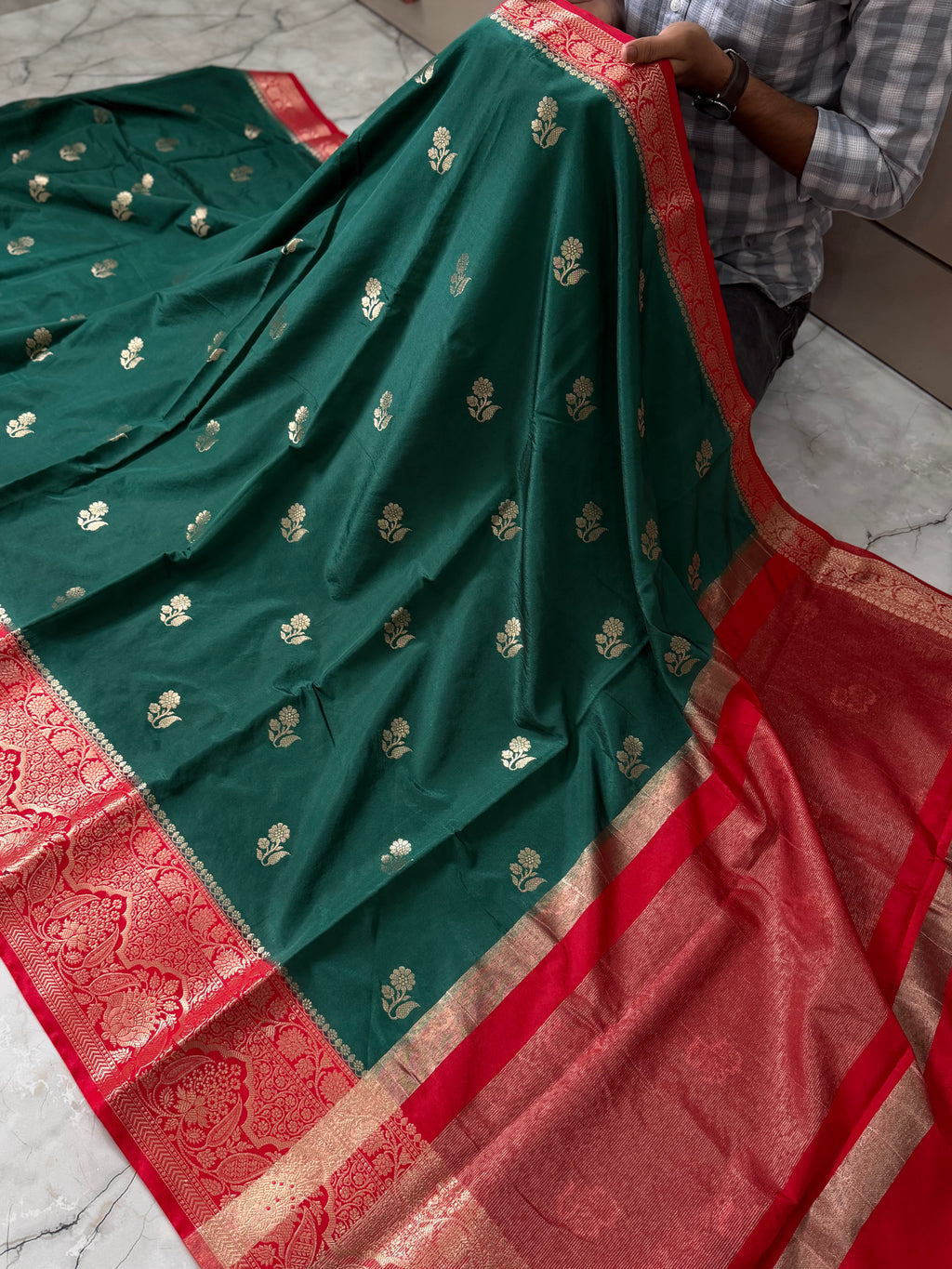 SOFT KATAN SILK SAREE WITH RICH PALLU AND BLOUSE