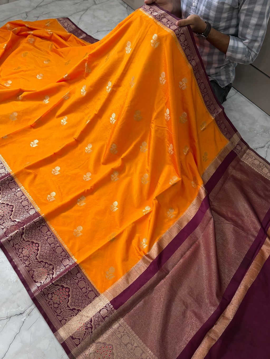 SOFT KATAN SILK SAREE WITH RICH PALLU AND BLOUSE