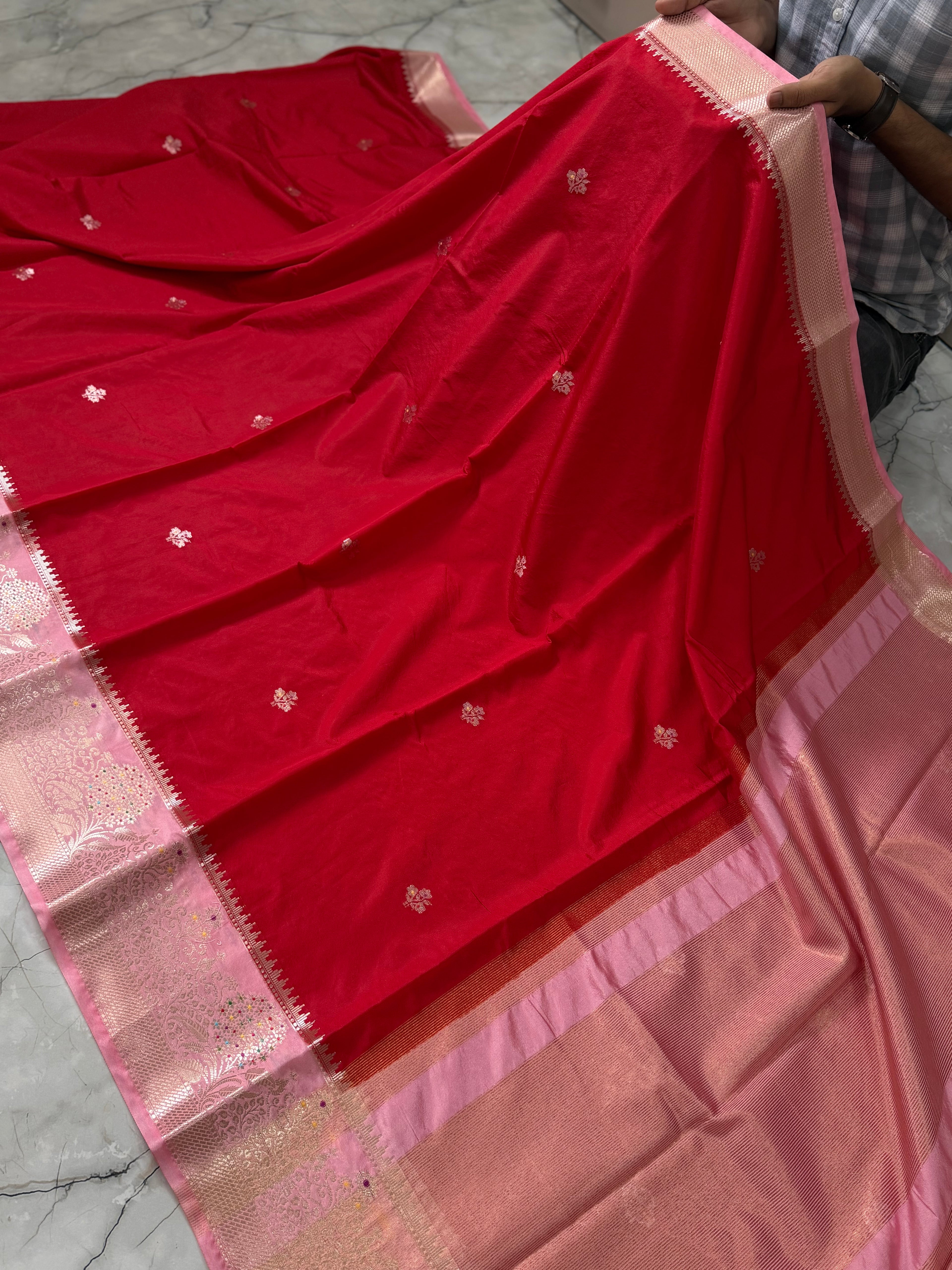 SOFT KATAN SILK SAREE WITH RICH PALLU AND BLOUSE