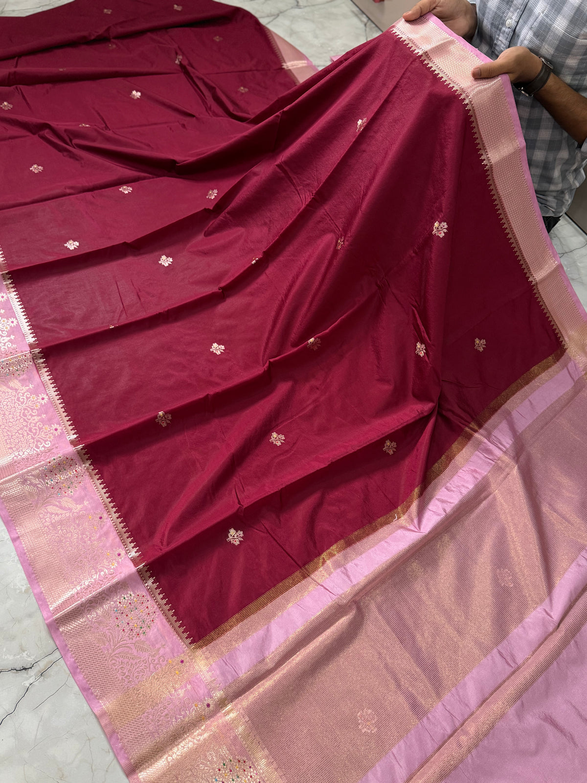 SOFT KATAN SILK SAREE WITH RICH PALLU AND BLOUSE