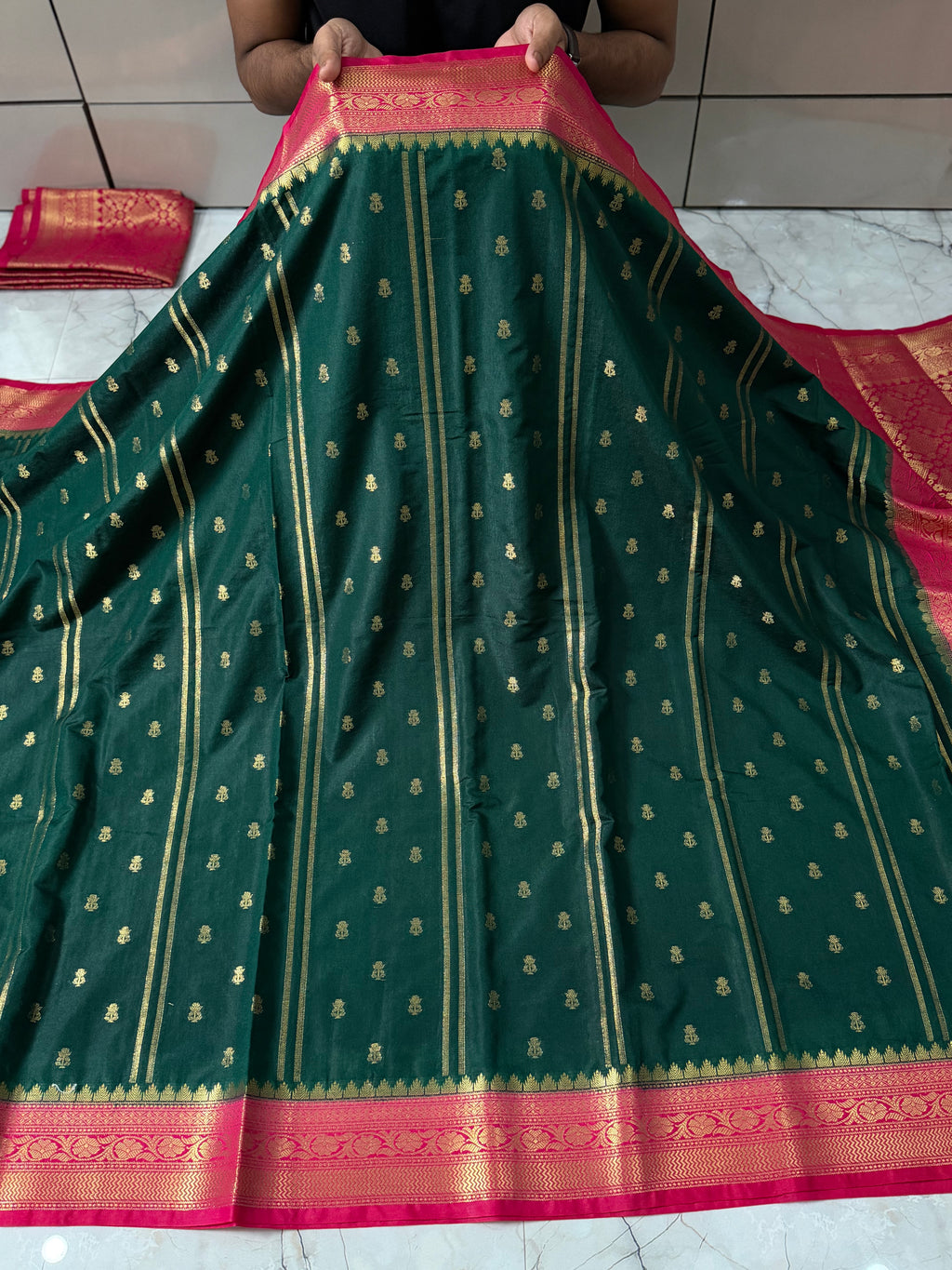 SOFT KATAN SILK SAREE WITH RICH PALLU AND BLOUSE
