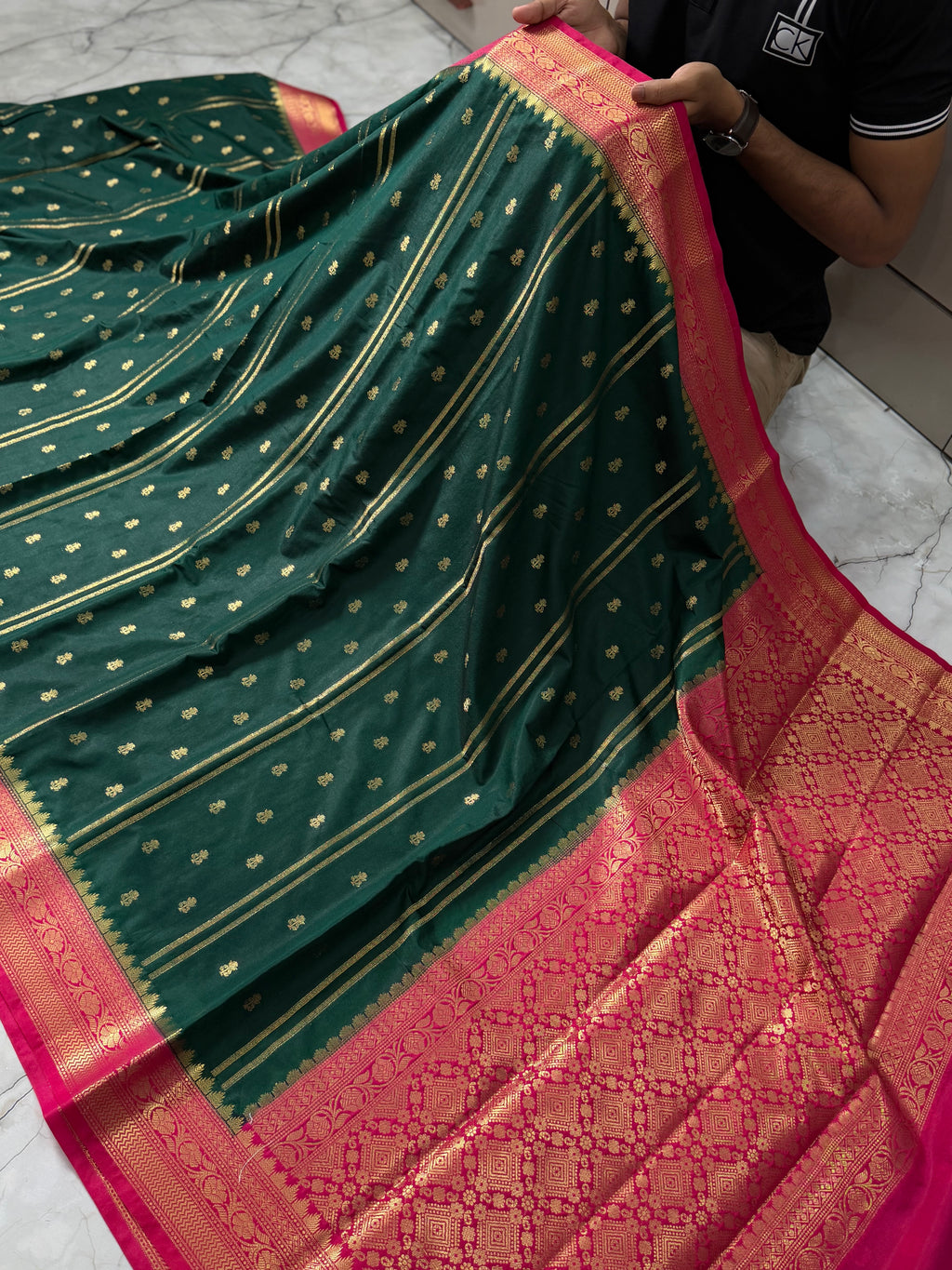 SOFT KATAN SILK SAREE WITH RICH PALLU AND BLOUSE