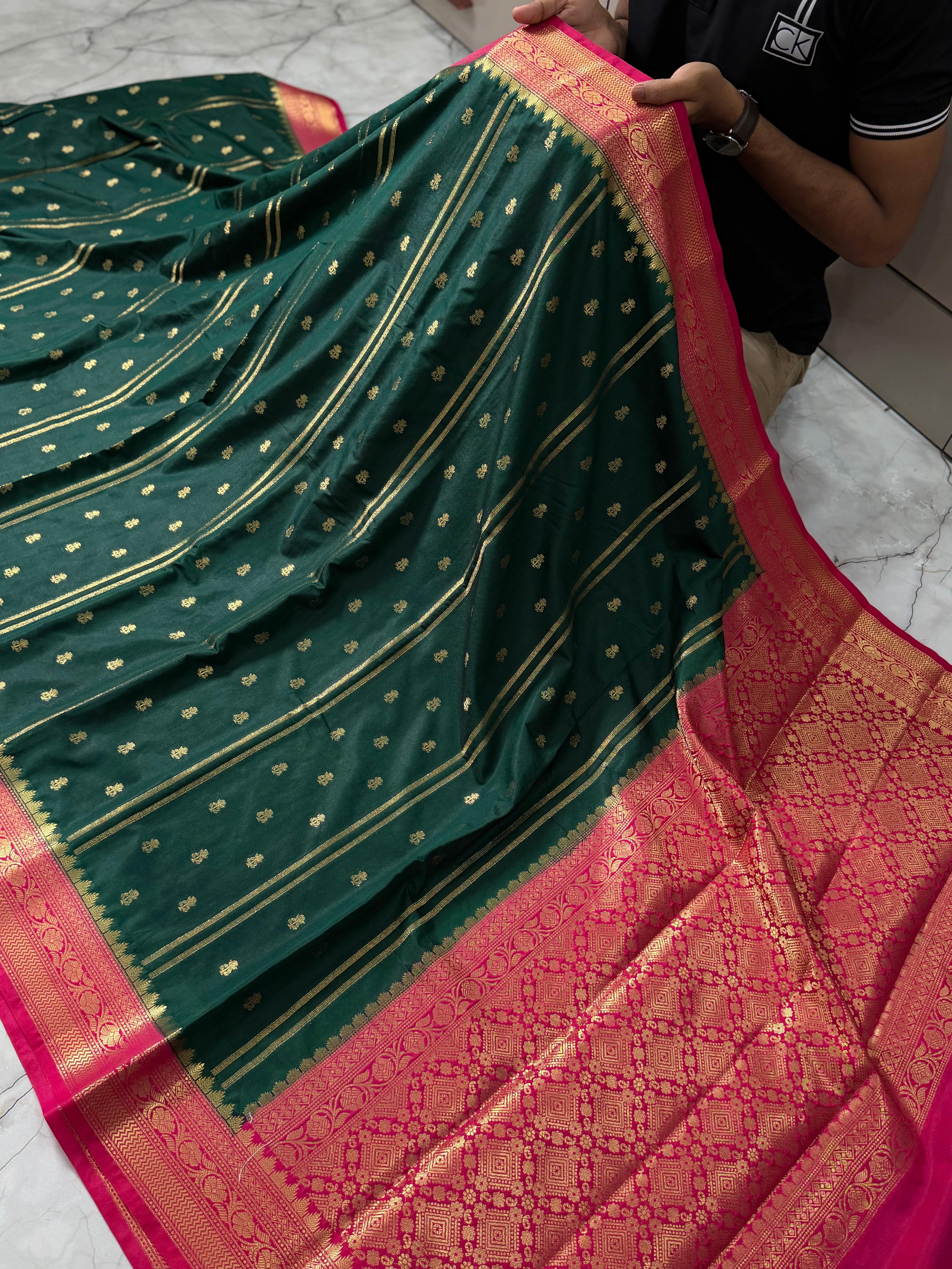 SOFT KATAN SILK SAREE WITH RICH PALLU AND BLOUSE