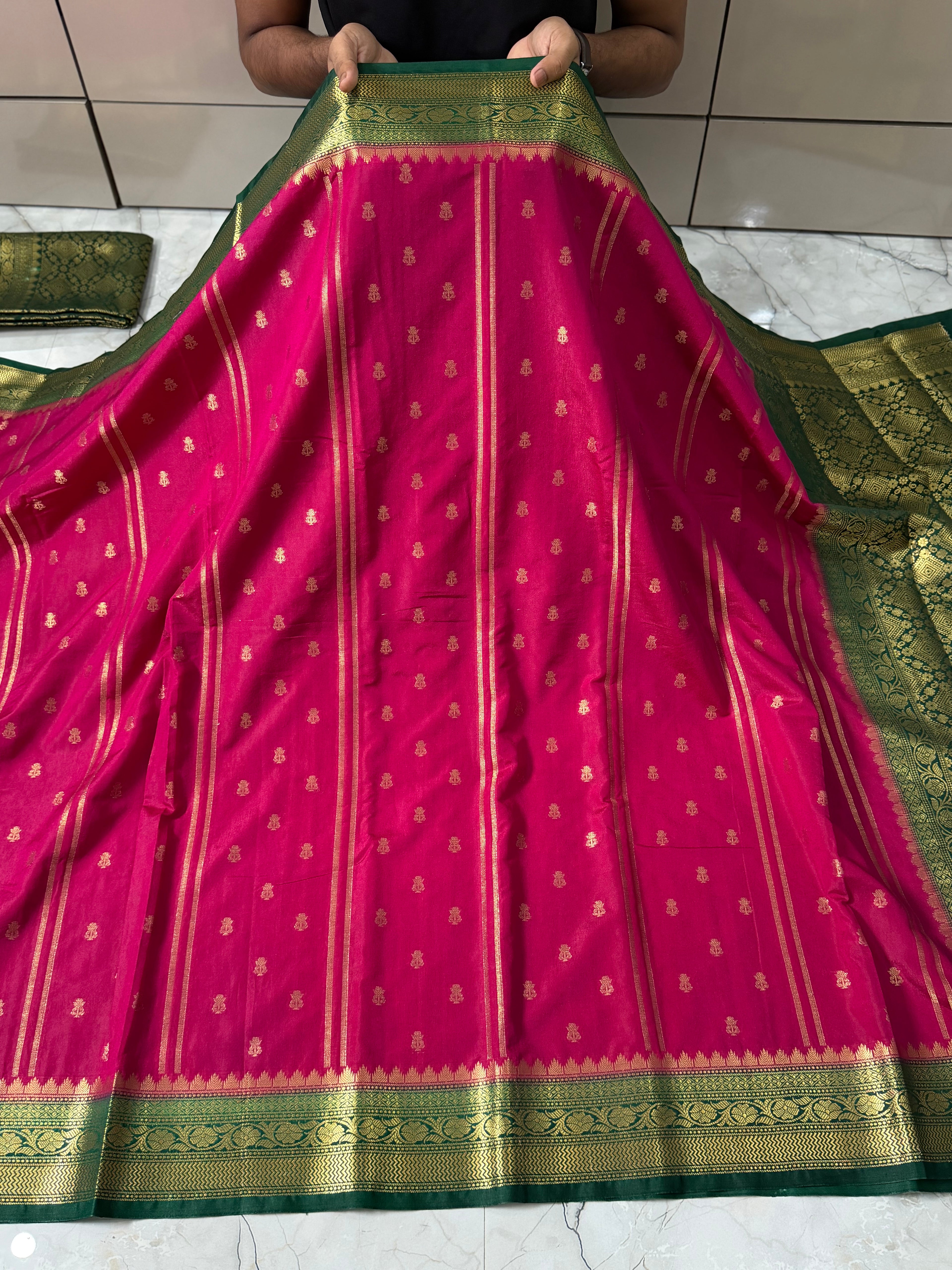 SOFT KATAN SILK SAREE WITH RICH PALLU AND BLOUSE
