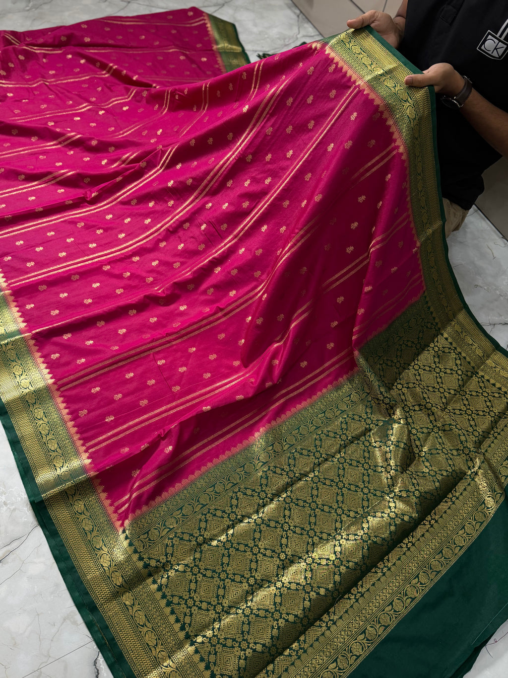 SOFT KATAN SILK SAREE WITH RICH PALLU AND BLOUSE