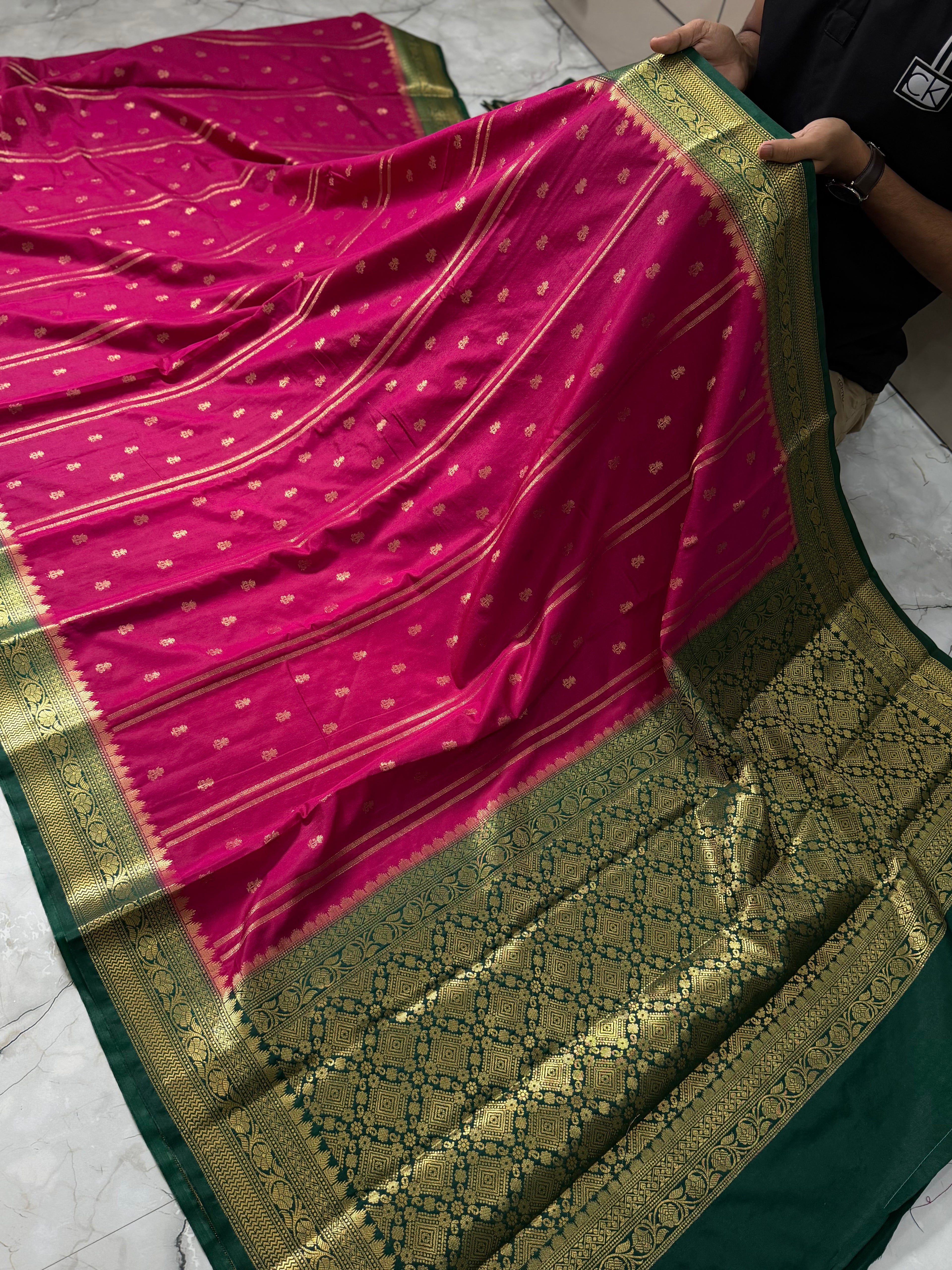 SOFT KATAN SILK SAREE WITH RICH PALLU AND BLOUSE