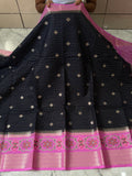 Semi katan Tissu chck boti silk saree with rich pallu & blouse