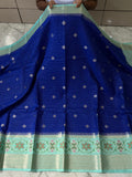 Semi katan Tissu chck boti silk saree with rich pallu & blouse