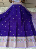 Semi katan Tissu chck boti silk saree with rich pallu & blouse