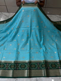 Semi katan Tissu chck boti silk saree with rich pallu & blouse