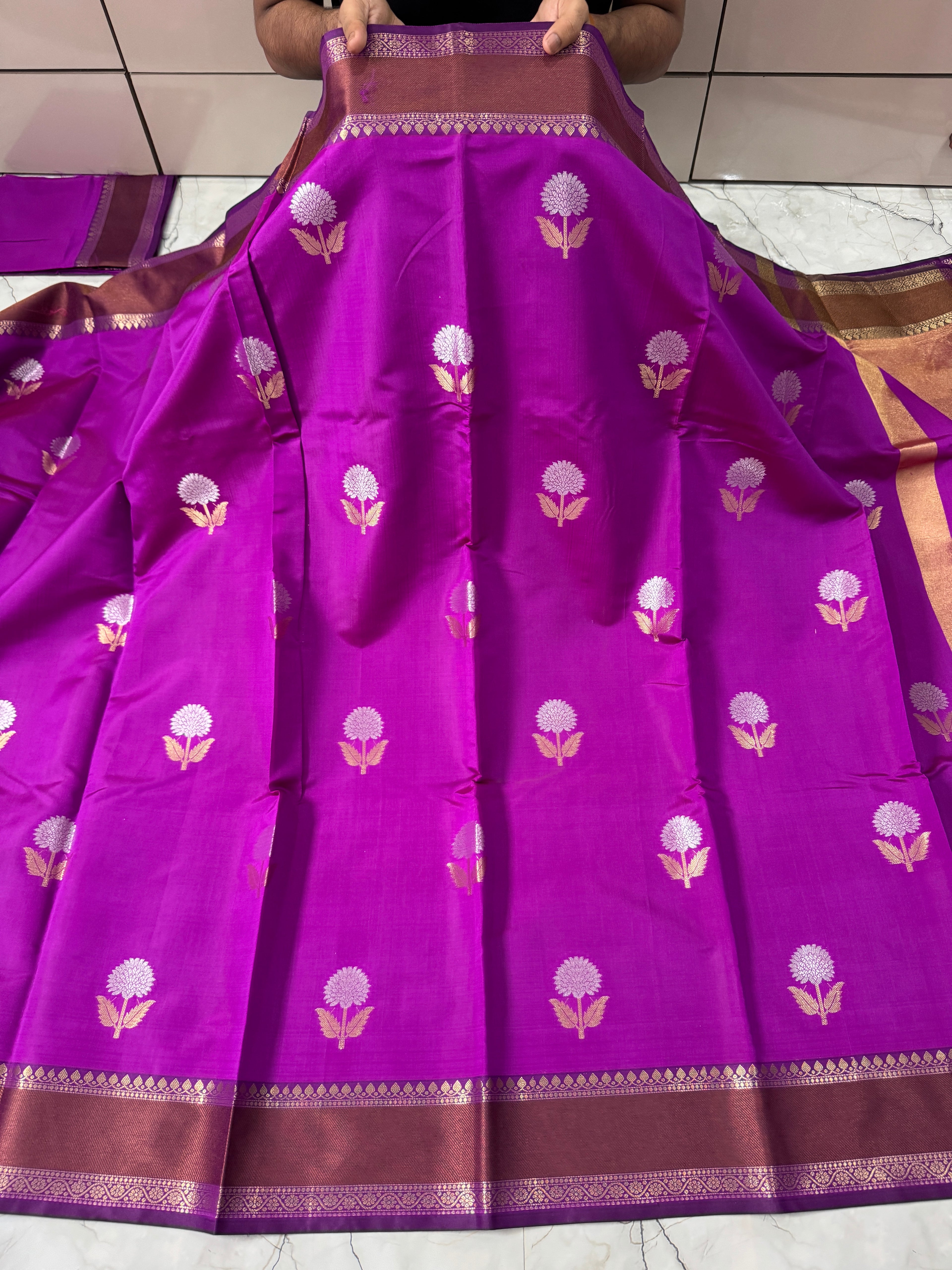 SOFT KATAN SILK SAREE WITH RICH PALLU AND BLOUSE
