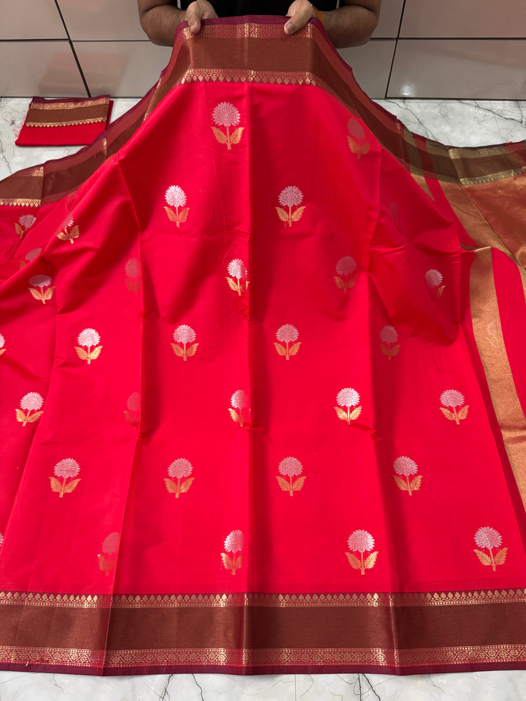 SOFT KATAN SILK SAREE WITH RICH PALLU AND BLOUSE