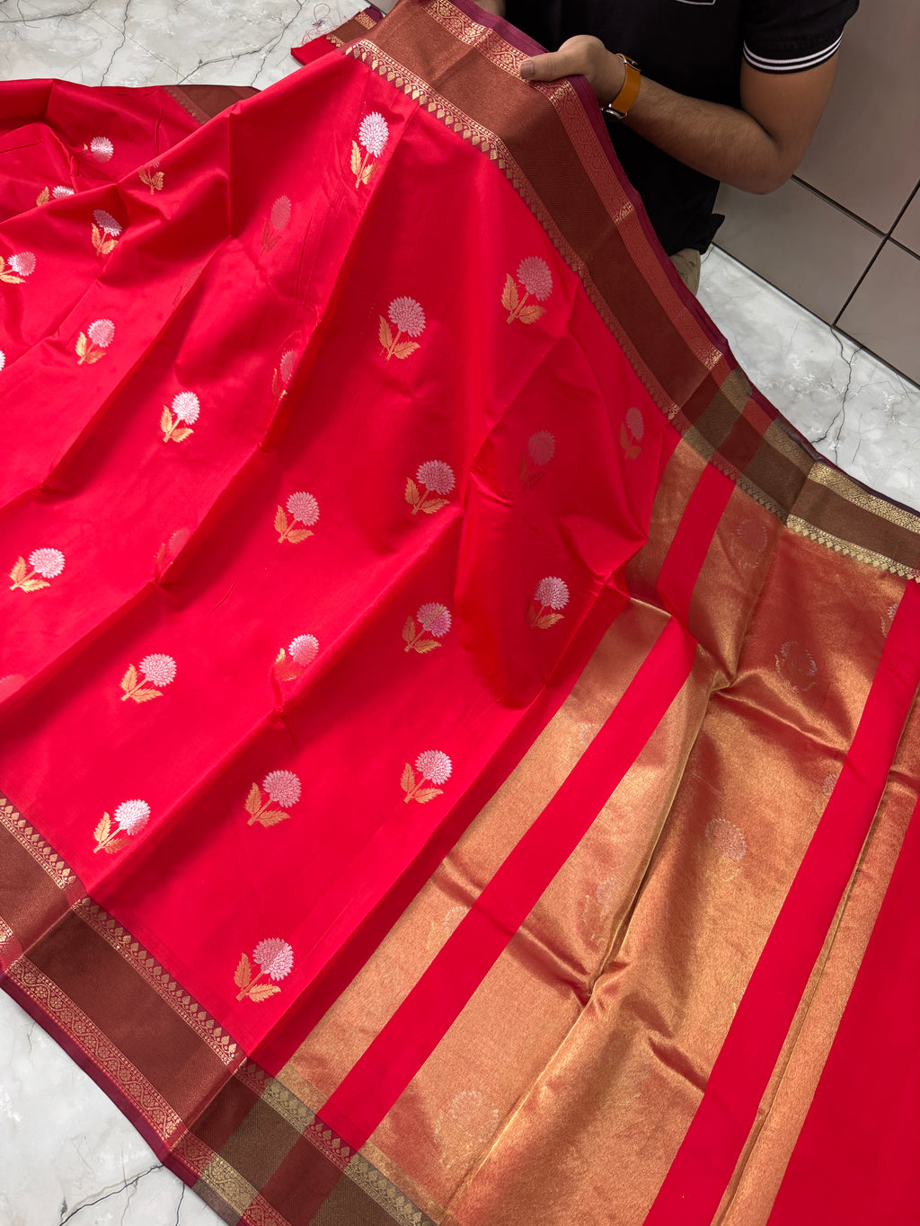 SOFT KATAN SILK SAREE WITH RICH PALLU AND BLOUSE
