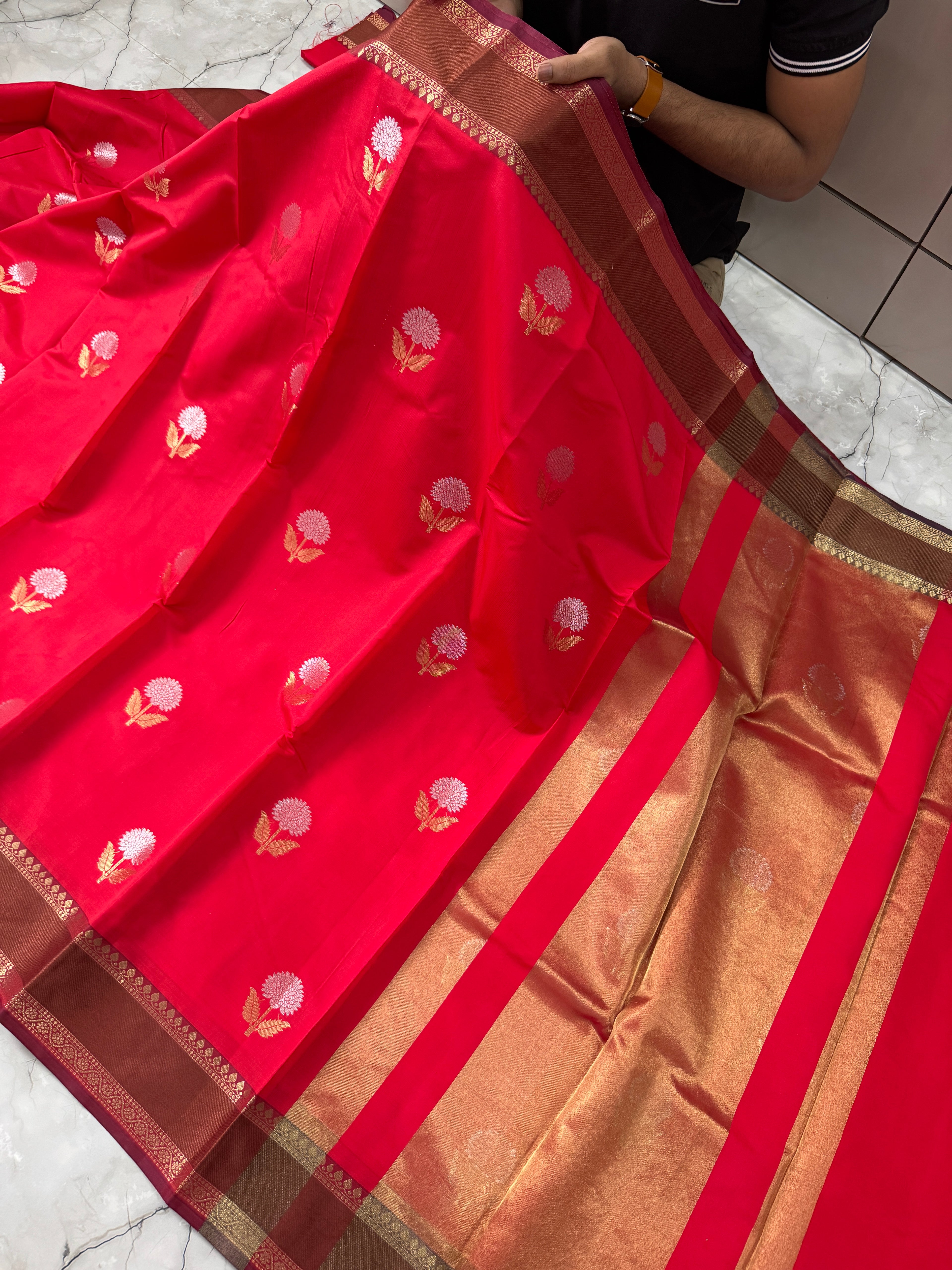 SOFT KATAN SILK SAREE WITH RICH PALLU AND BLOUSE