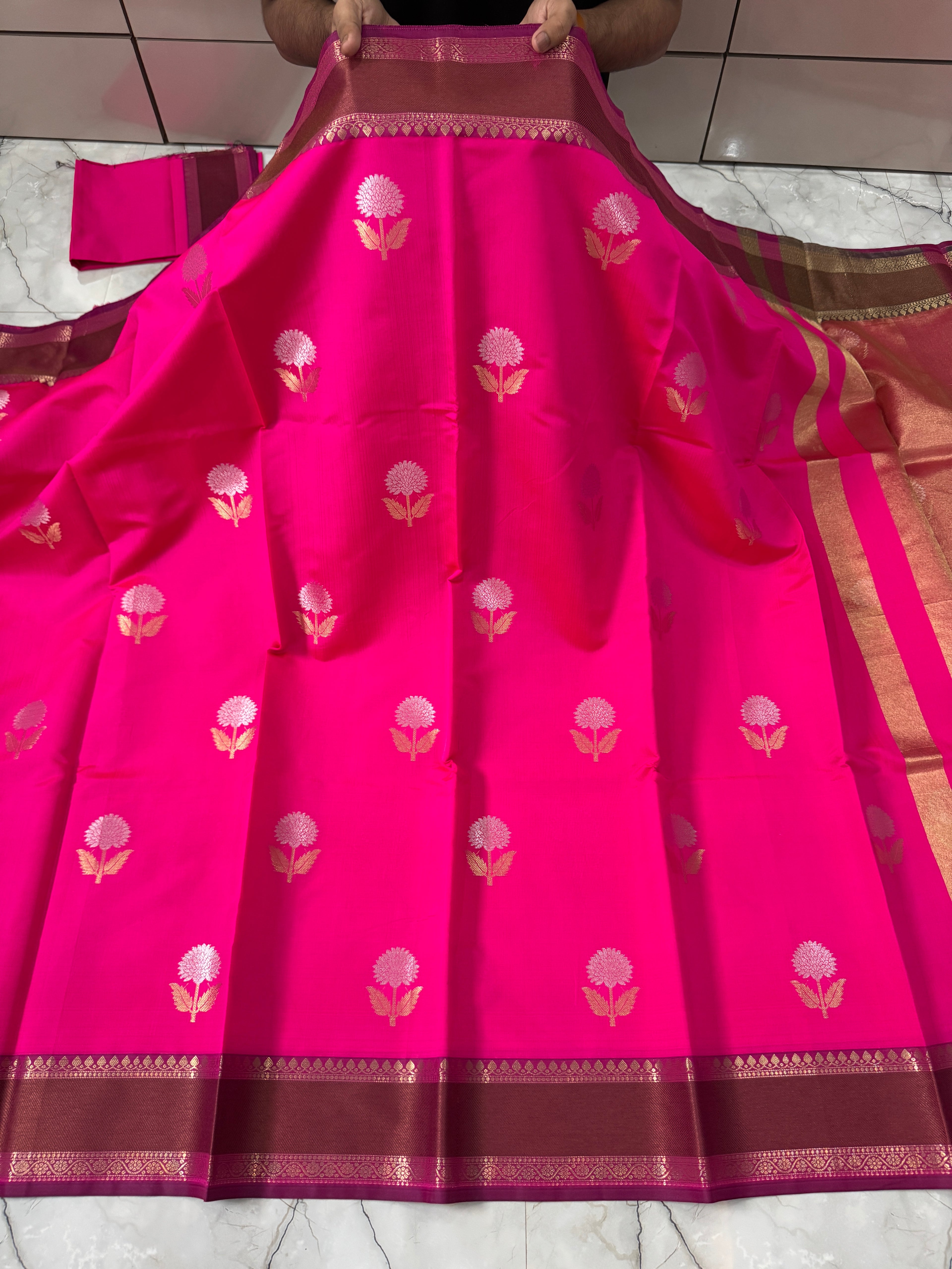 SOFT KATAN SILK SAREE WITH RICH PALLU AND BLOUSE