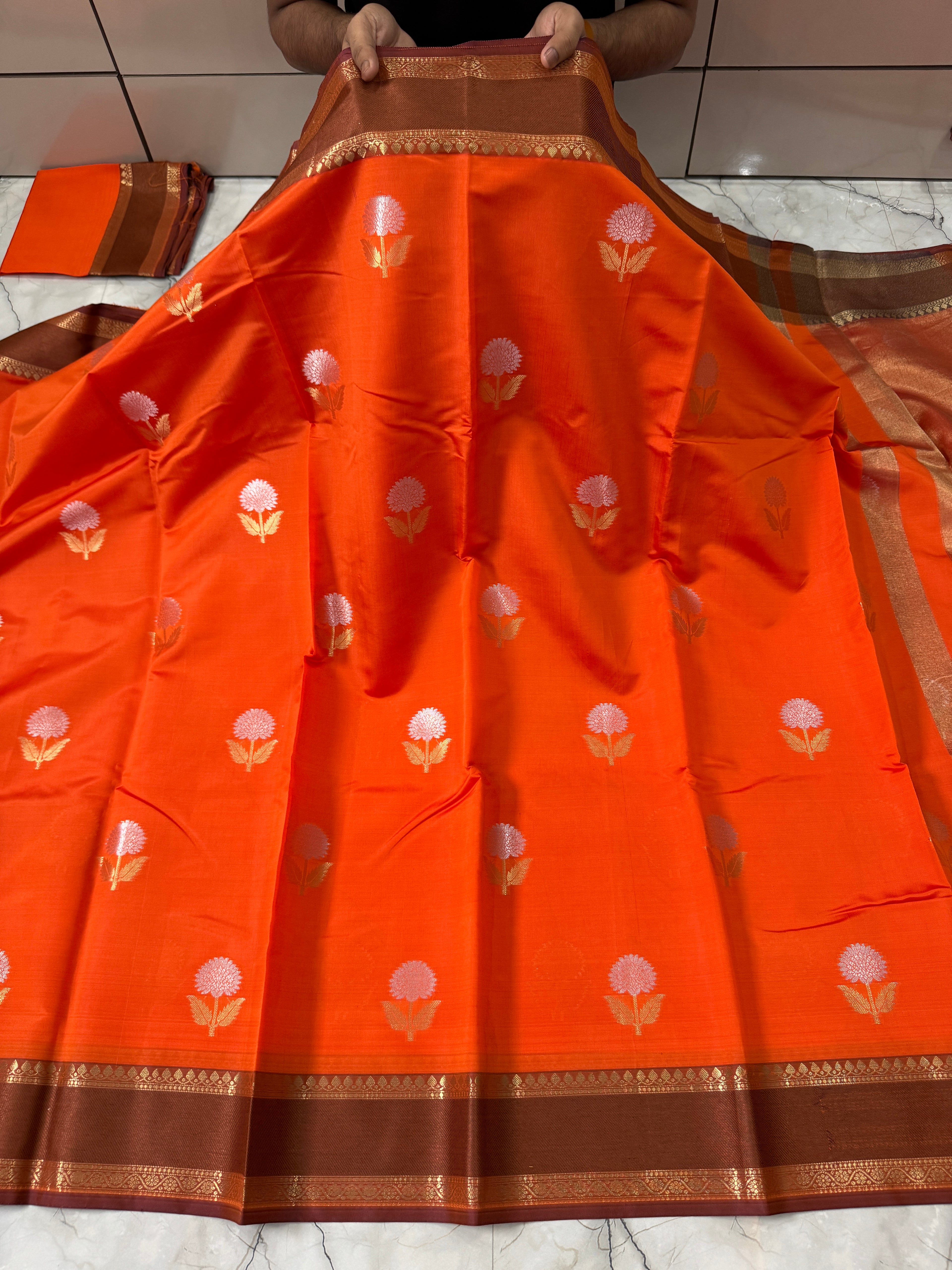 SOFT KATAN SILK SAREE WITH RICH PALLU AND BLOUSE