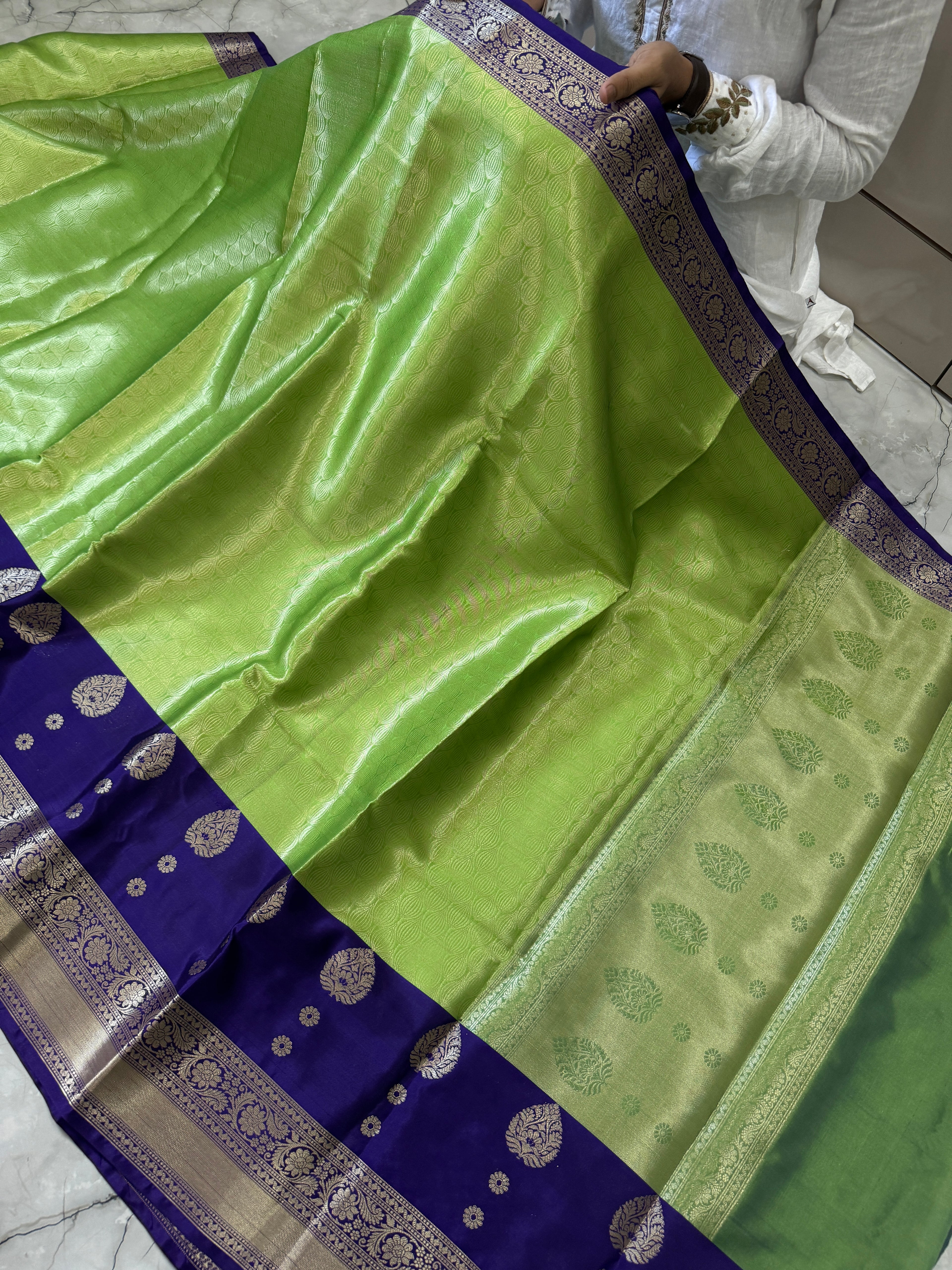 BANARASI SEMI KATAN TISSU SILK SAREE WITH RICH PALLU & BLOUSE