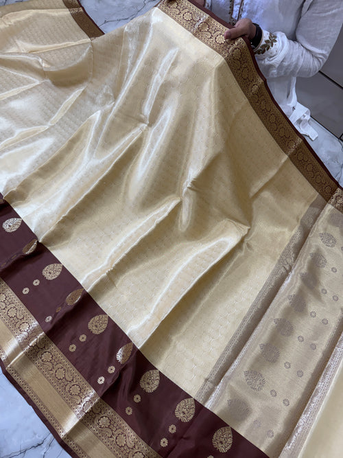 BANARASI SEMI KATAN TISSU SILK SAREE WITH RICH PALLU & BLOUSE