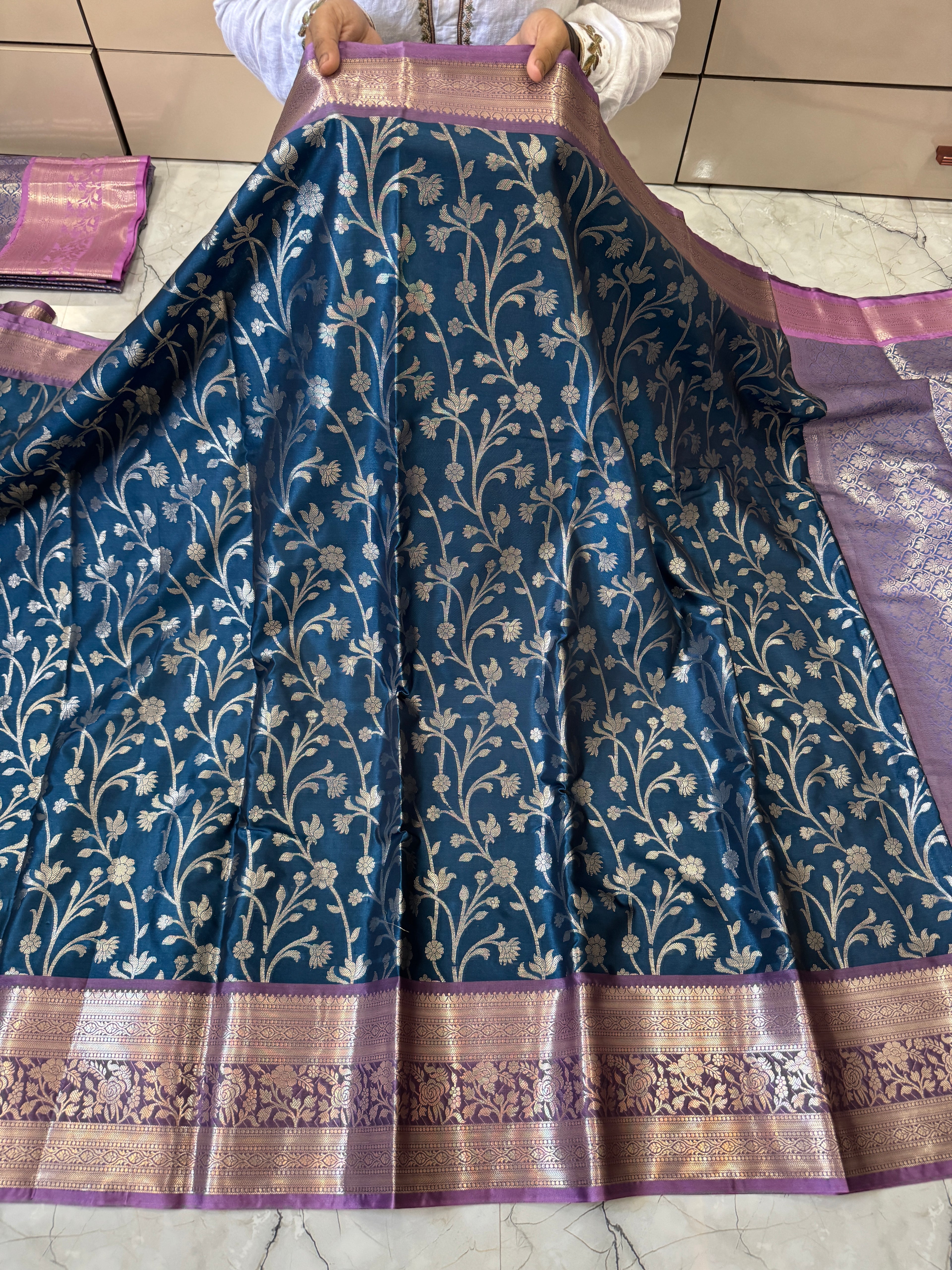 BANARASI SEMI KATAN TISSU SILK SAREE WITH RICH PALLU & BLOUSE