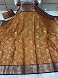 Semi katan silk saree with rich pallu & blouse