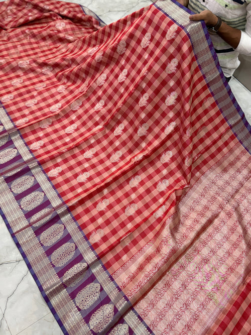 Semi katan silk saree with rich pallu & blouse