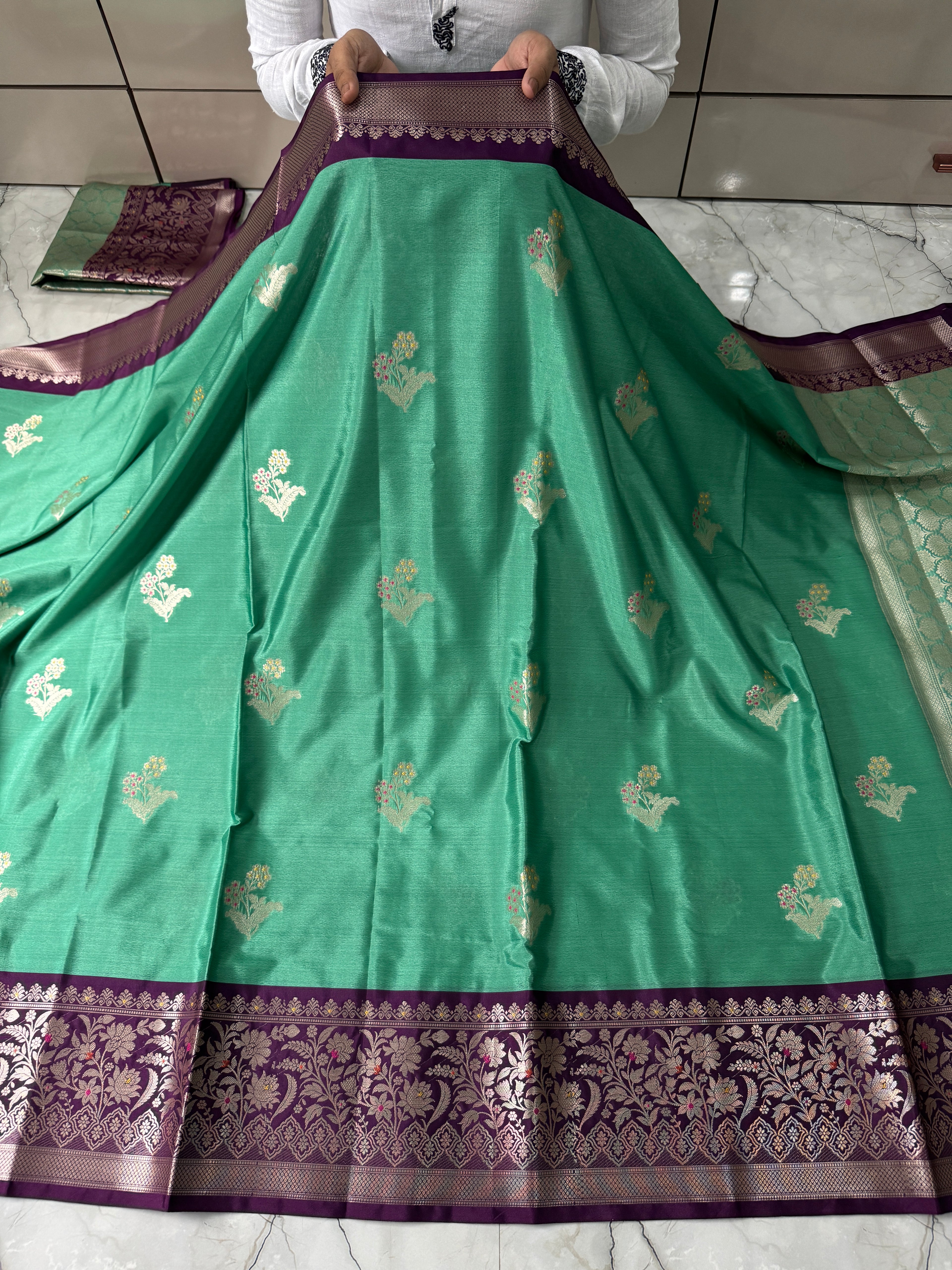 SOFT KATAN SILK SAREE WITH RICH PALLU AND BLOUSE