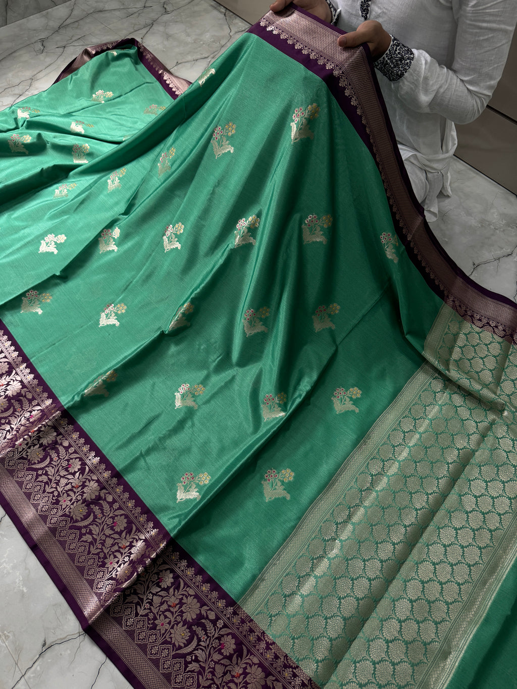 SOFT KATAN SILK SAREE WITH RICH PALLU AND BLOUSE
