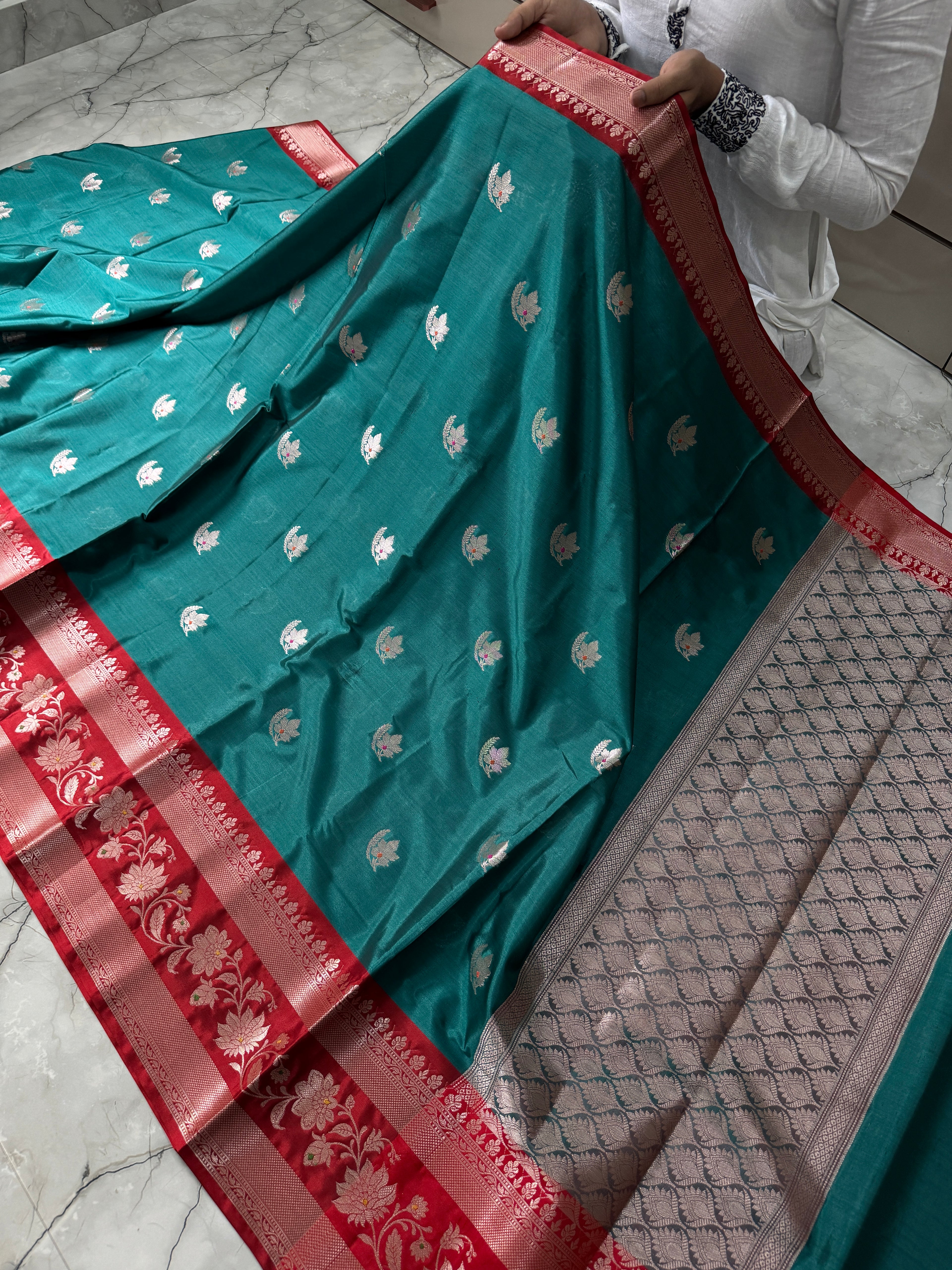 SOFT KATAN SILK SAREE WITH RICH PALLU AND BLOUSE