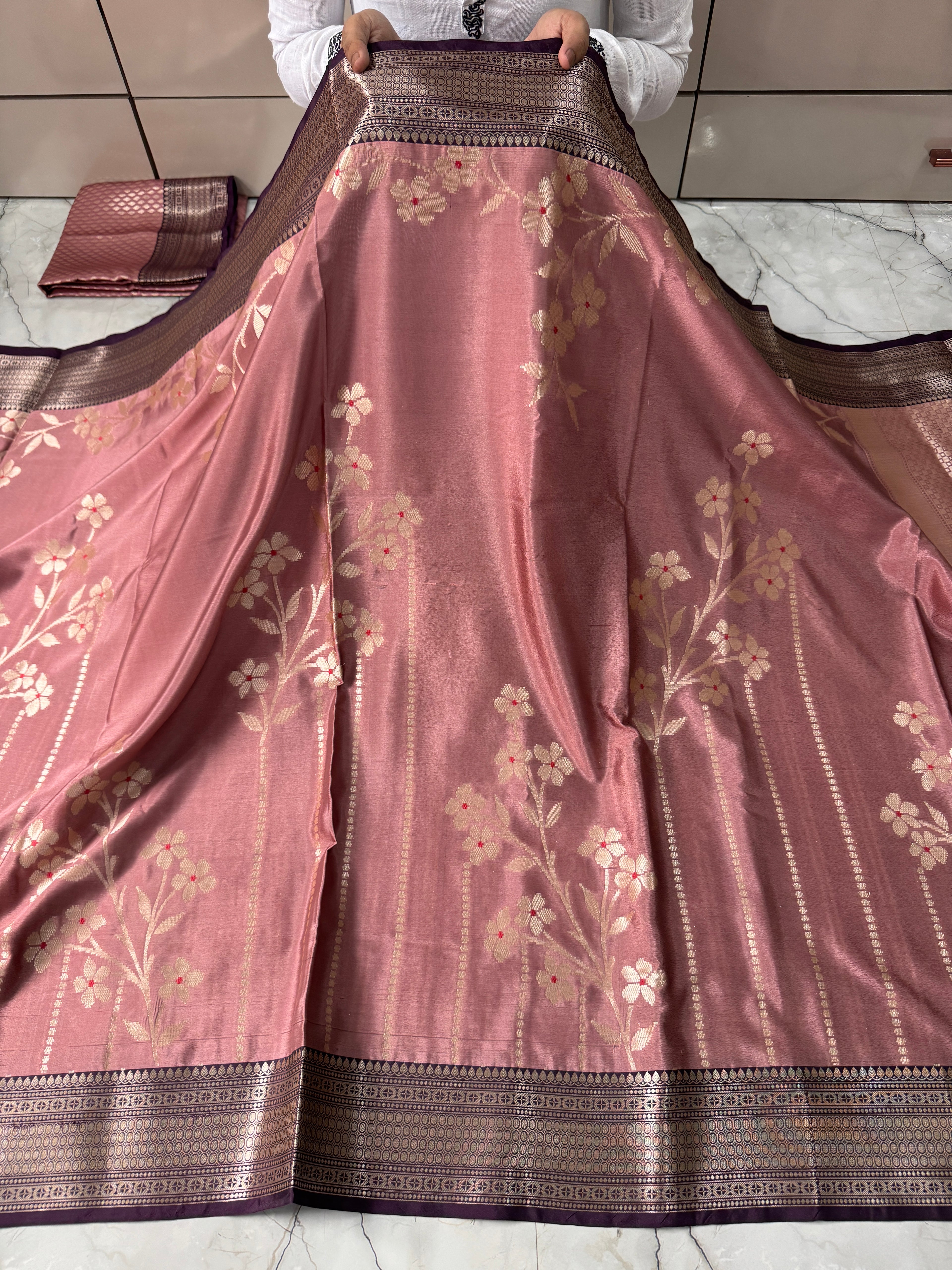 SOFT KATAN SILK SAREE WITH RICH PALLU AND BLOUSE