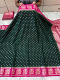 SOFT GEORGTTE SILK SAREE WITH RICH PALLU AND BLOUSE