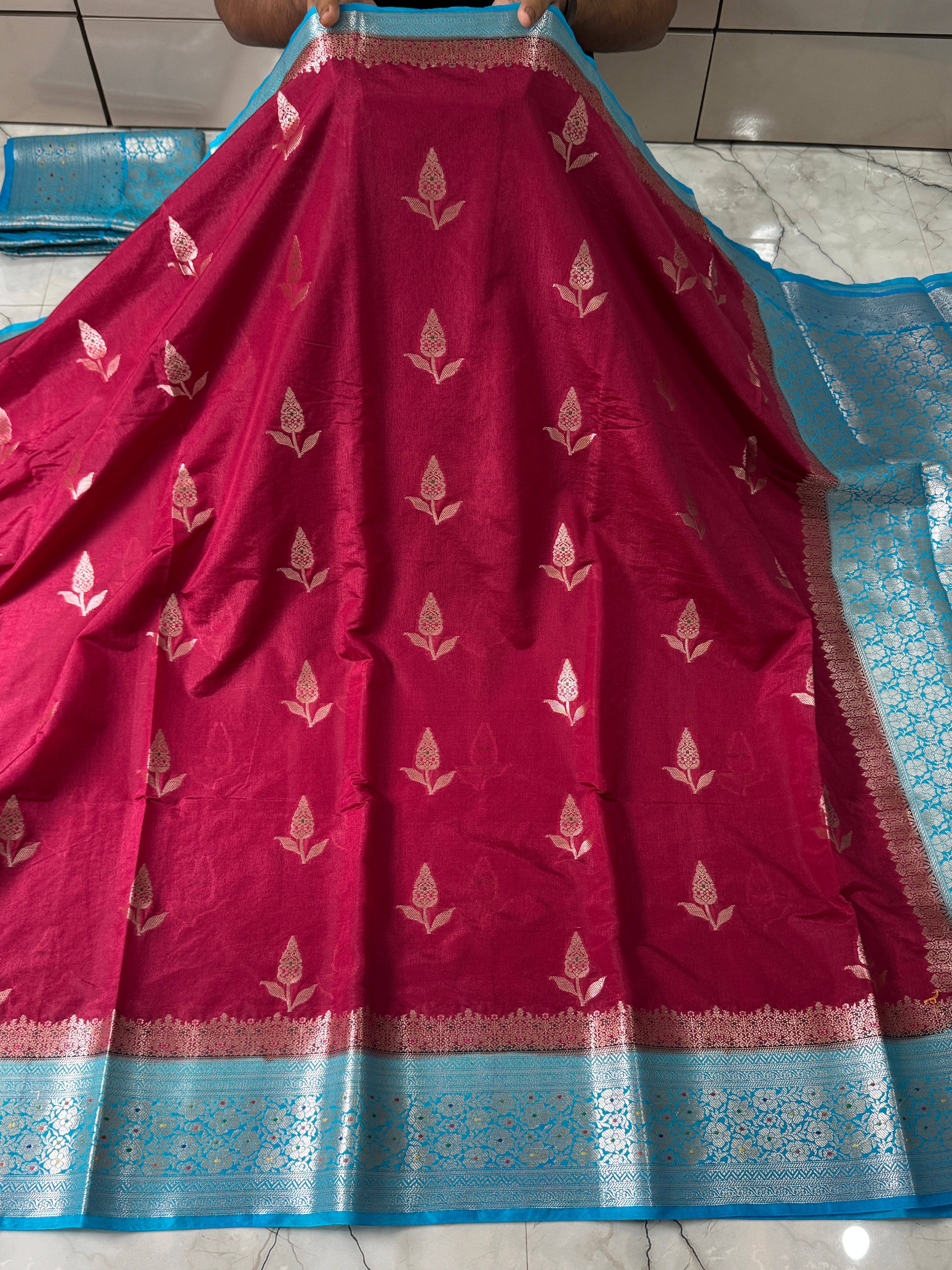 SOFT KATAN SILK SAREE WITH RICH PALLU AND BLOUSE