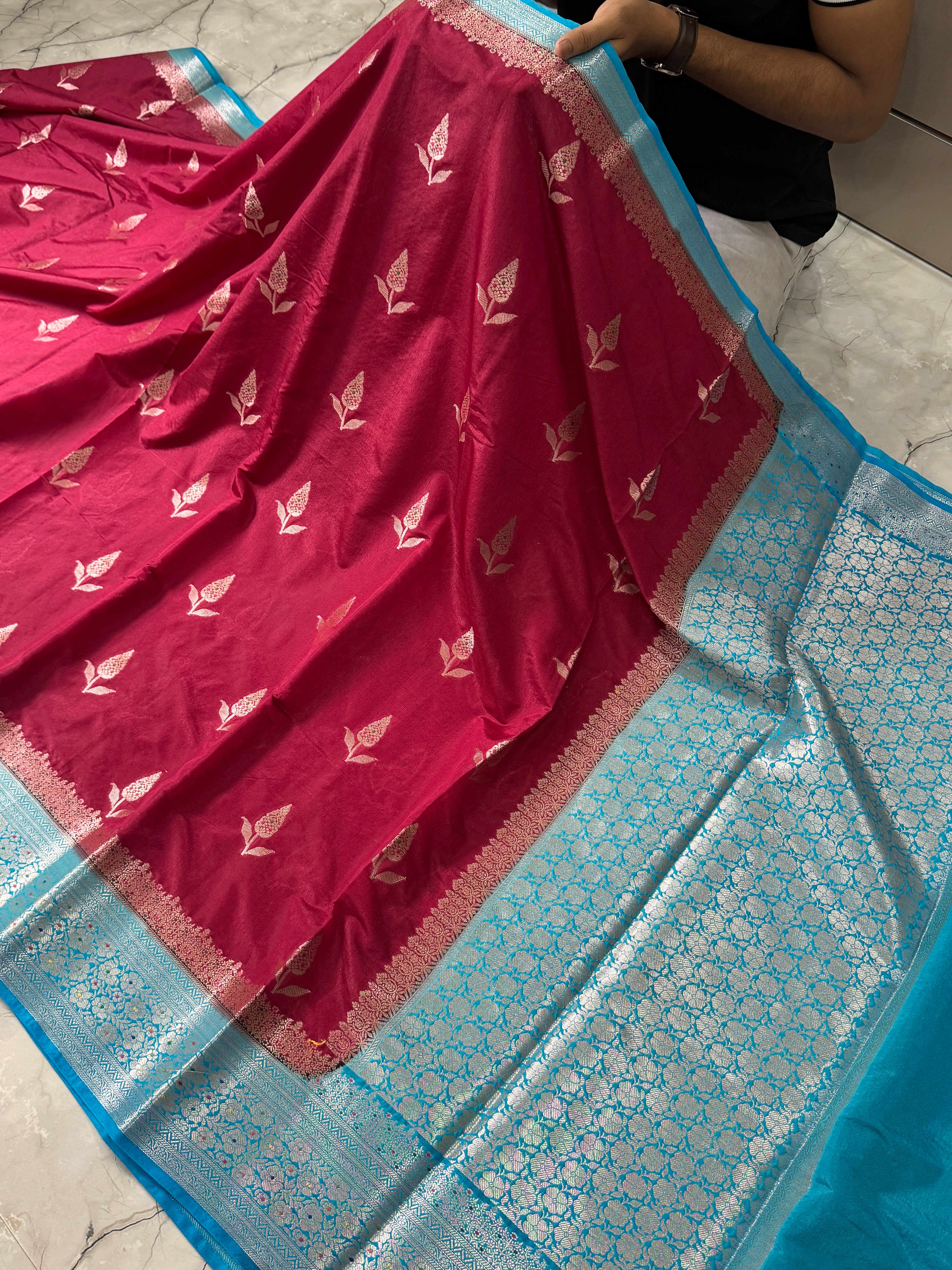 SOFT KATAN SILK SAREE WITH RICH PALLU AND BLOUSE