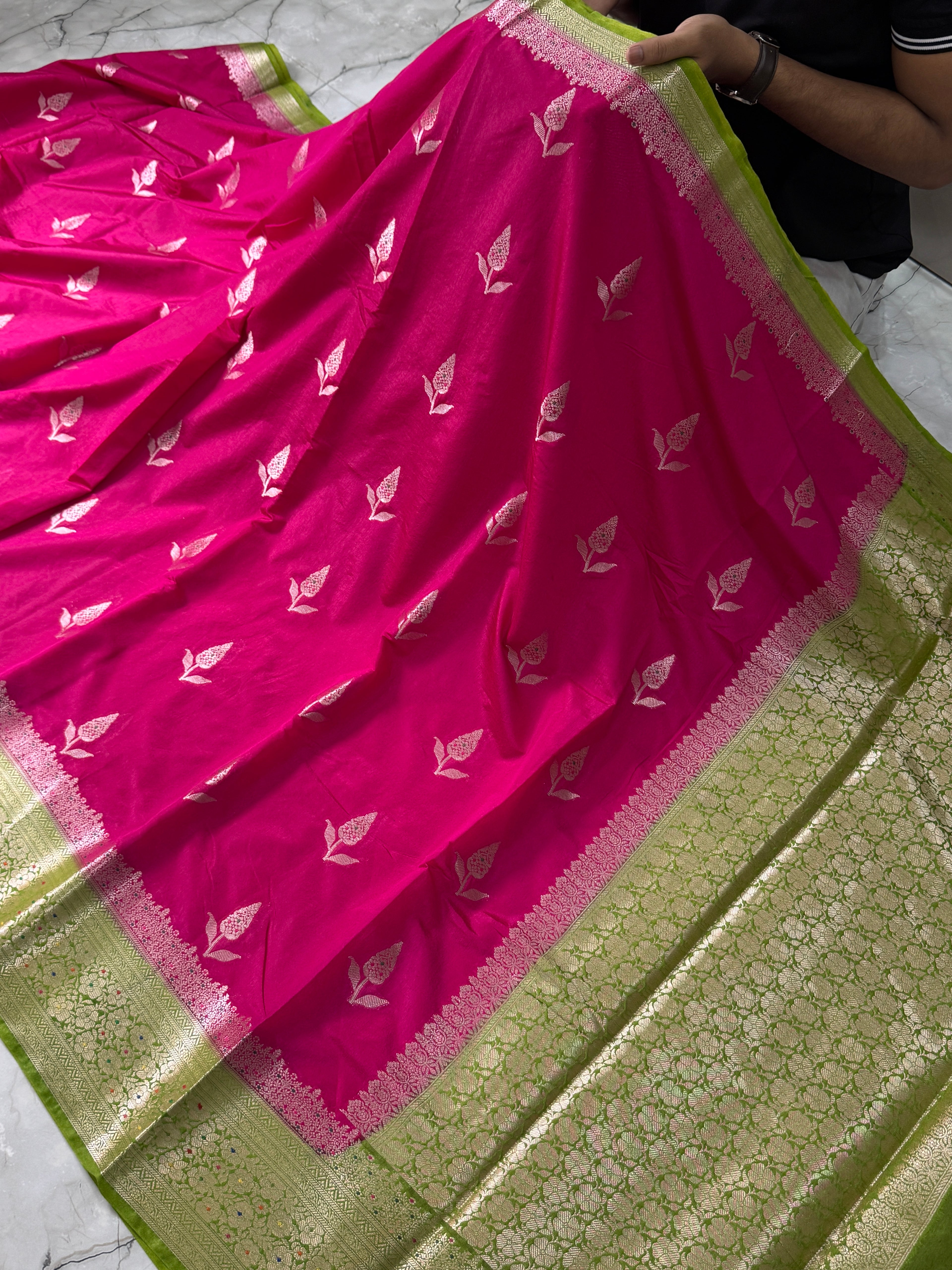 SOFT KATAN SILK SAREE WITH RICH PALLU AND BLOUSE