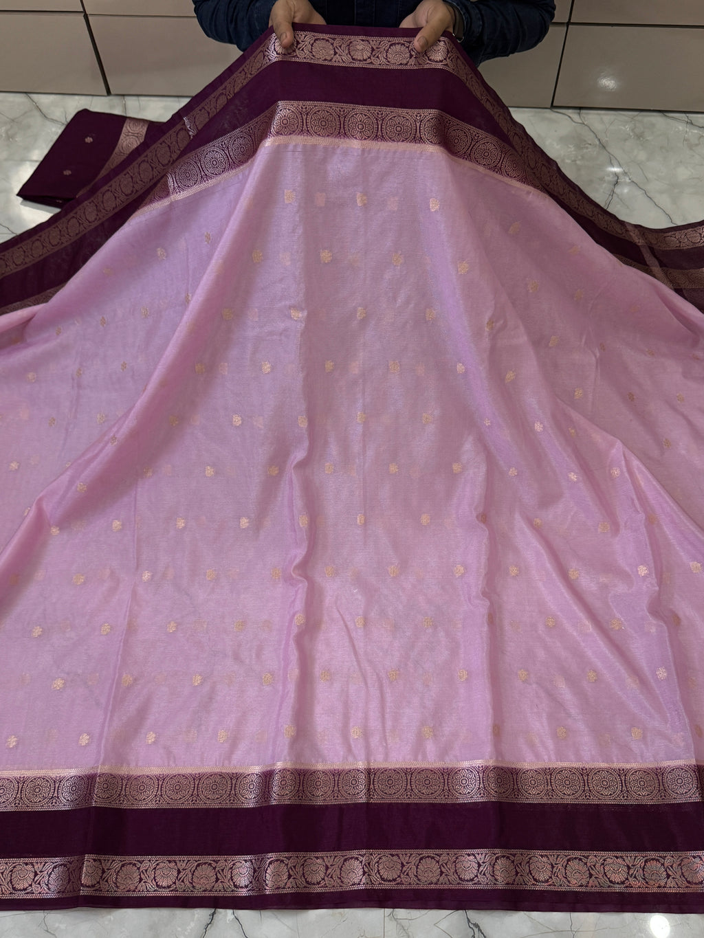 SOFT KATAN SILK SAREE WITH RICH PALLU AND BLOUSE