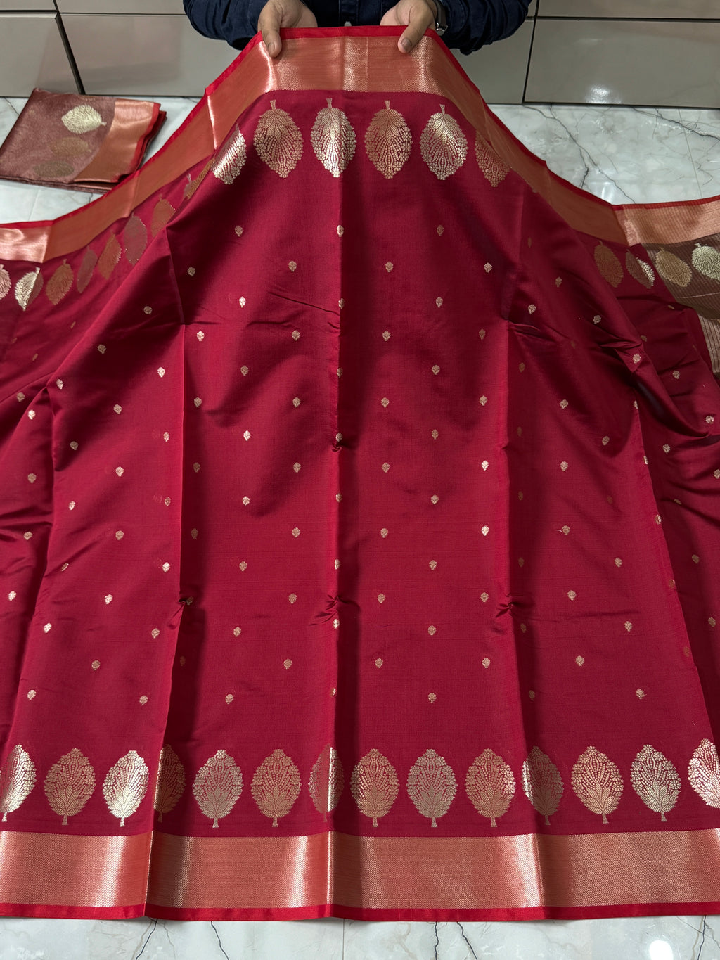 SOFT KATAN SILK SAREE WITH RICH PALLU AND BLOUSE