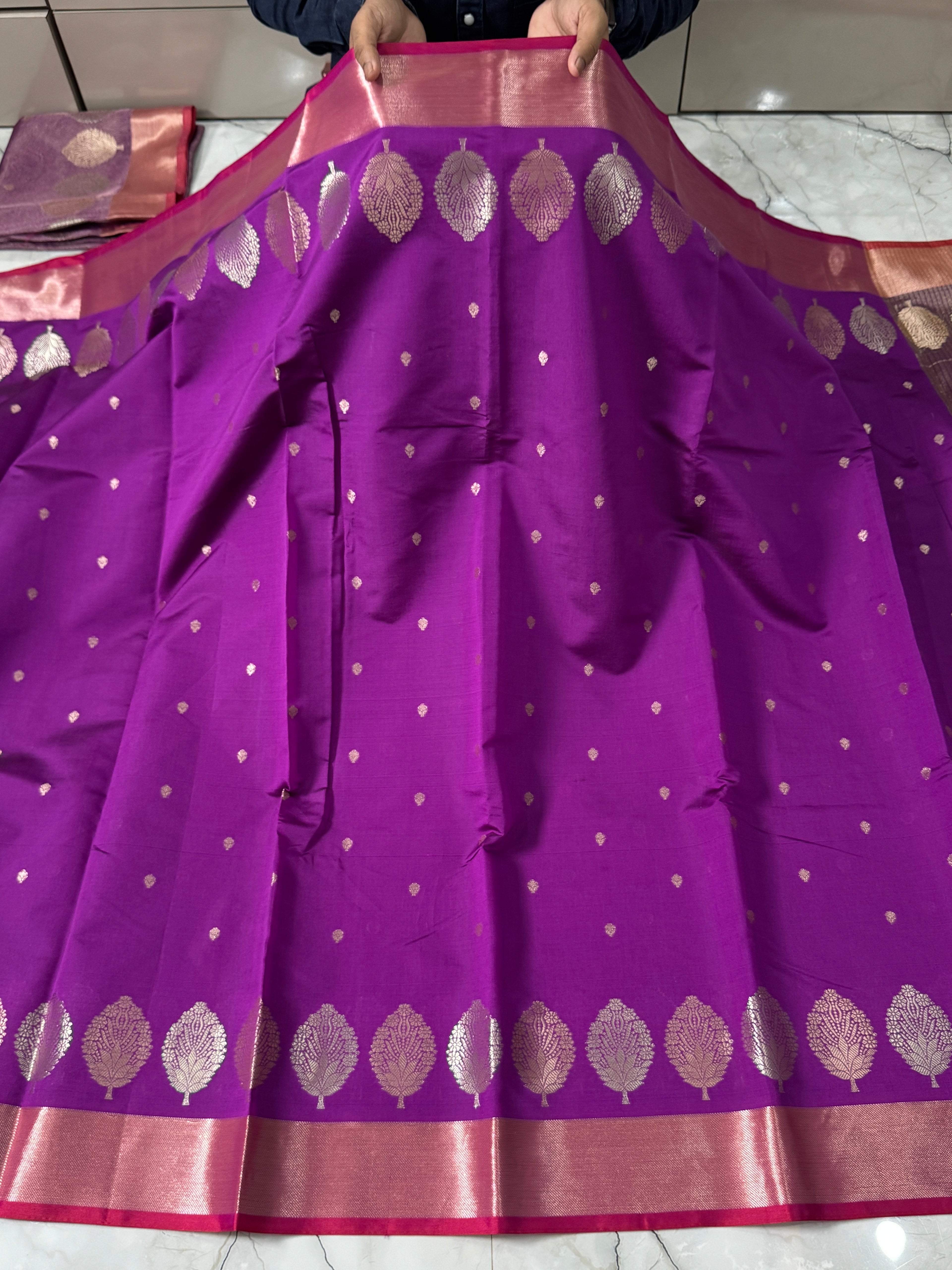 SOFT KATAN SILK SAREE WITH RICH PALLU AND BLOUSE