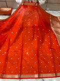KORA ORGANZA STAR BOTI BANARASI SAREE