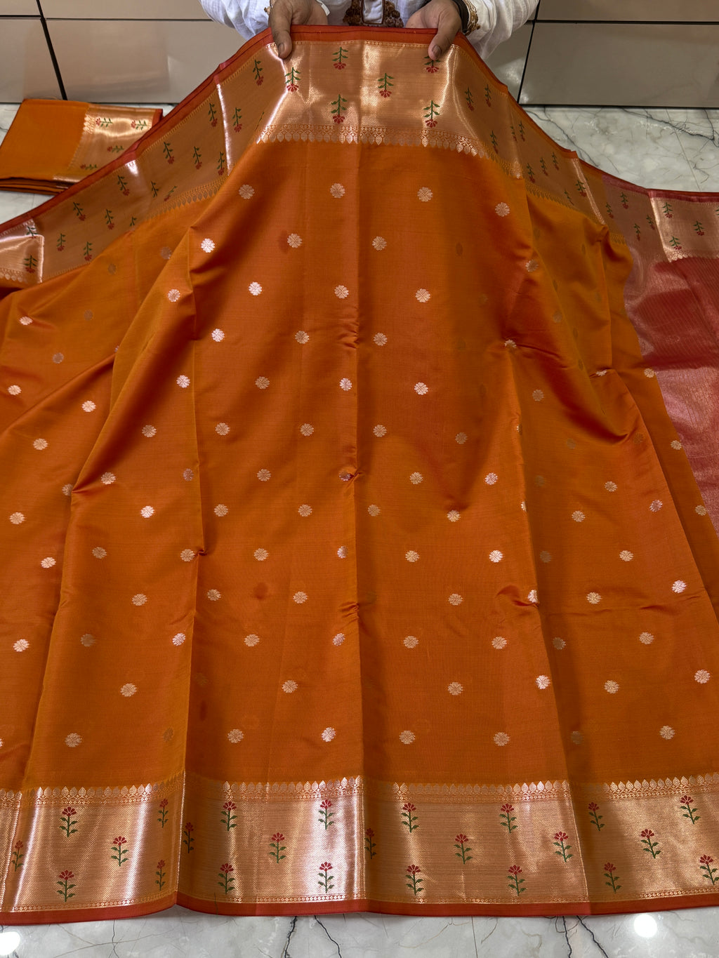 SOFT KATAN SILK SAREE WITH RICH PALLU AND BLOUSE