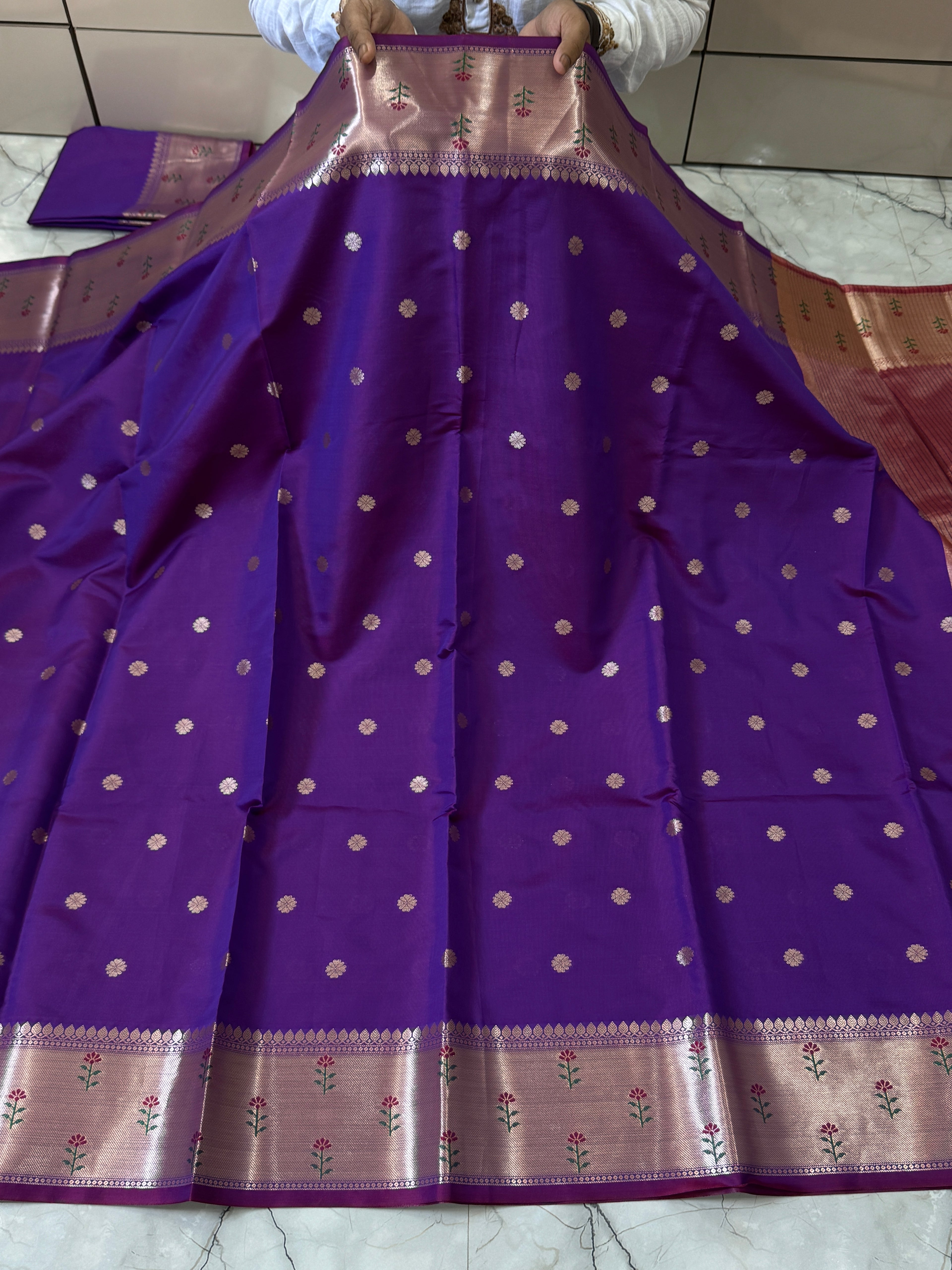 SOFT KATAN SILK SAREE WITH RICH PALLU AND BLOUSE