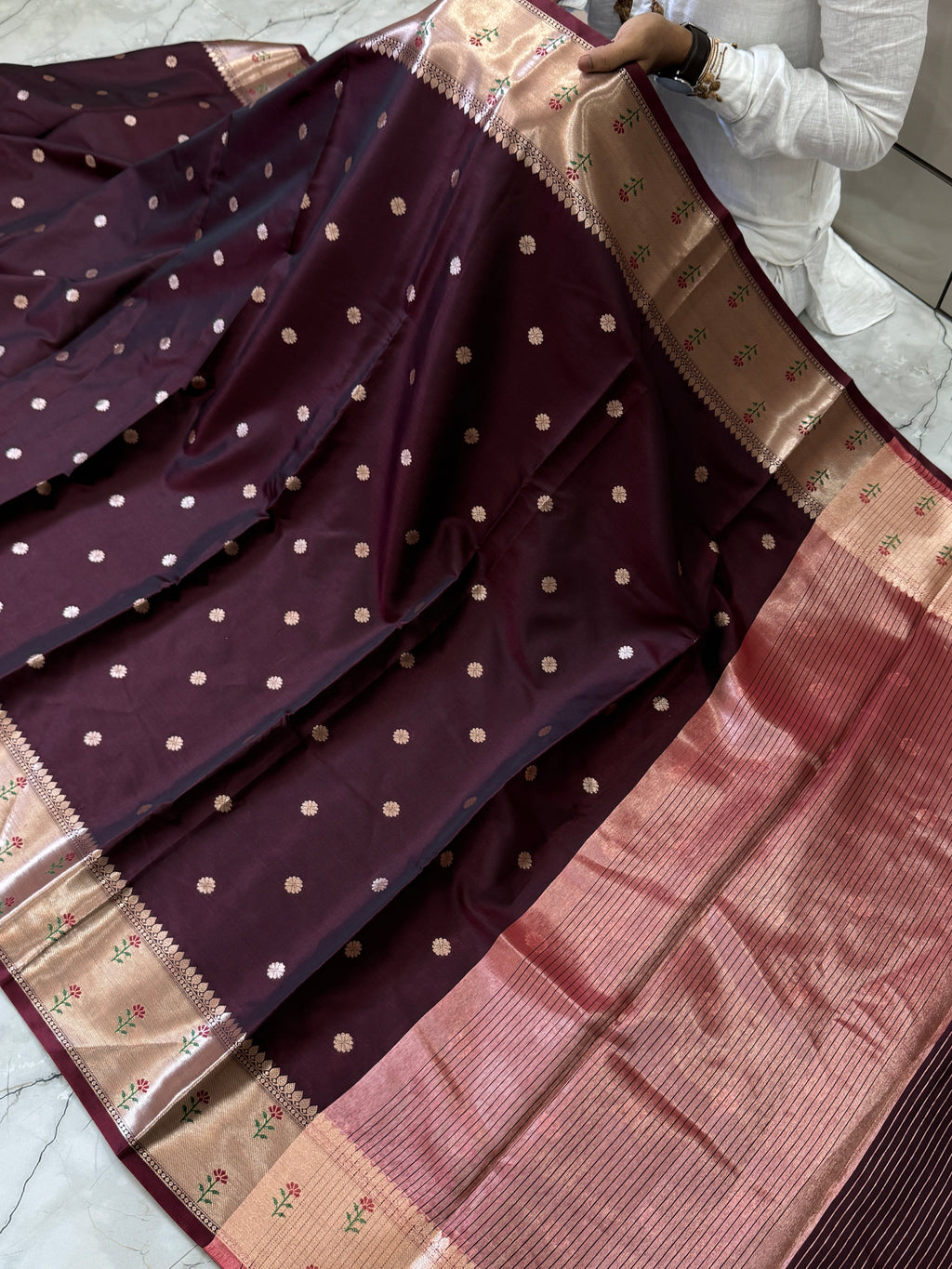 SOFT KATAN SILK SAREE WITH RICH PALLU AND BLOUSE