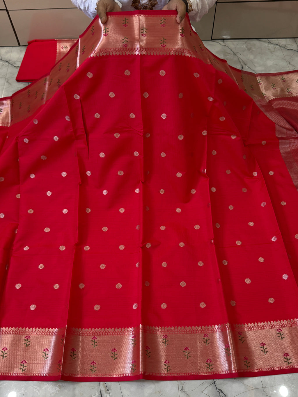 SOFT KATAN SILK SAREE WITH RICH PALLU AND BLOUSE