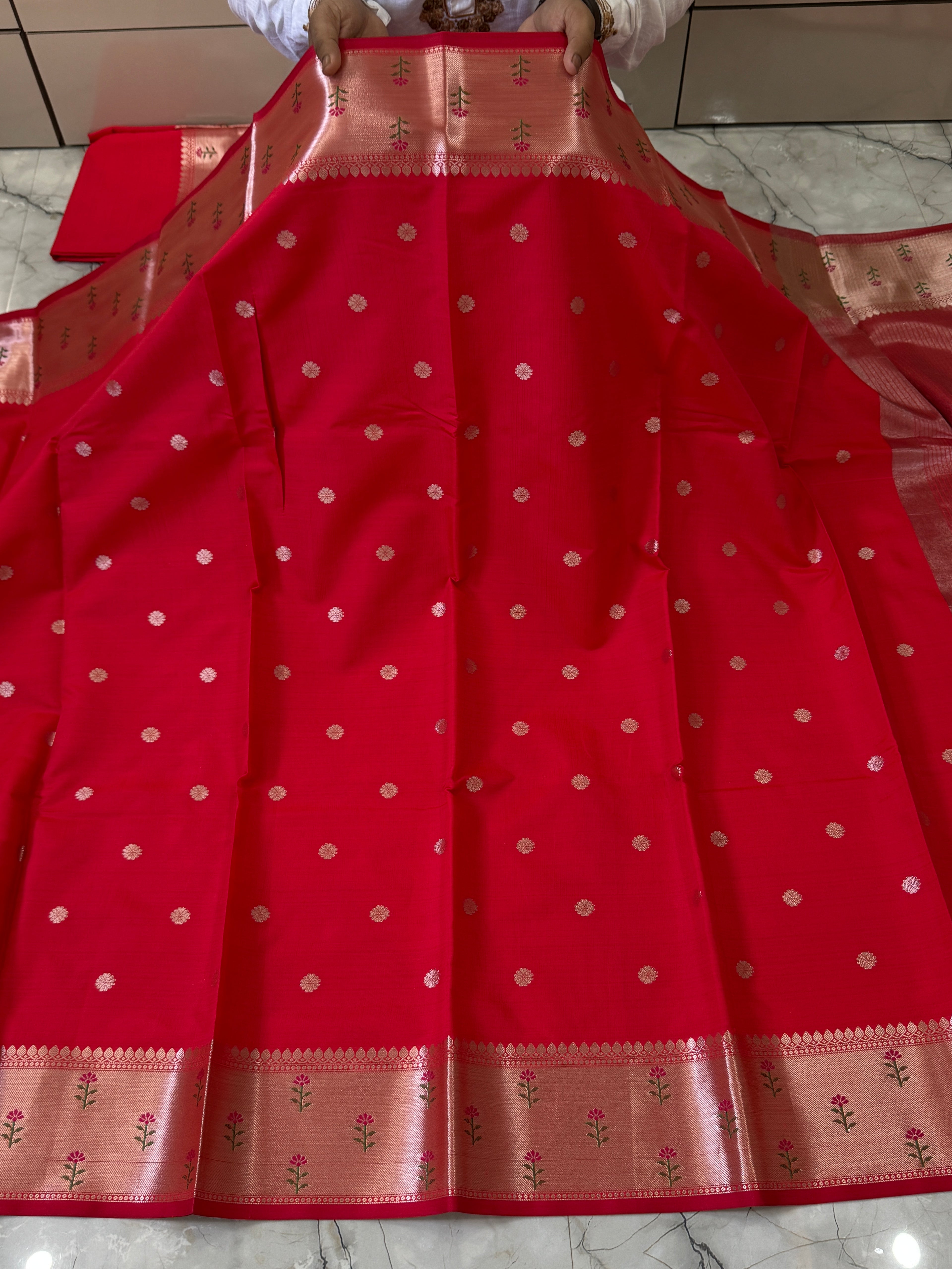 SOFT KATAN SILK SAREE WITH RICH PALLU AND BLOUSE