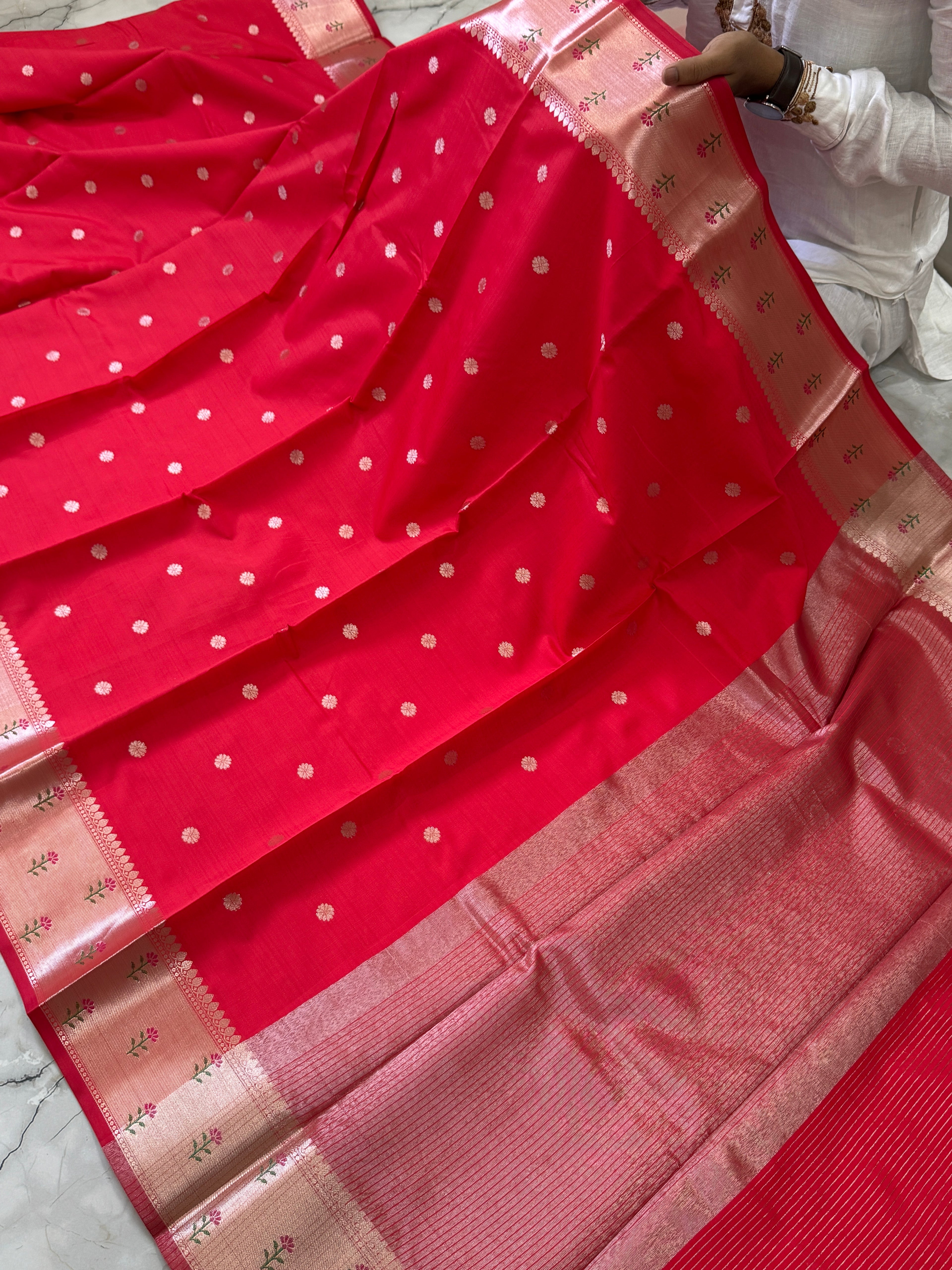 SOFT KATAN SILK SAREE WITH RICH PALLU AND BLOUSE