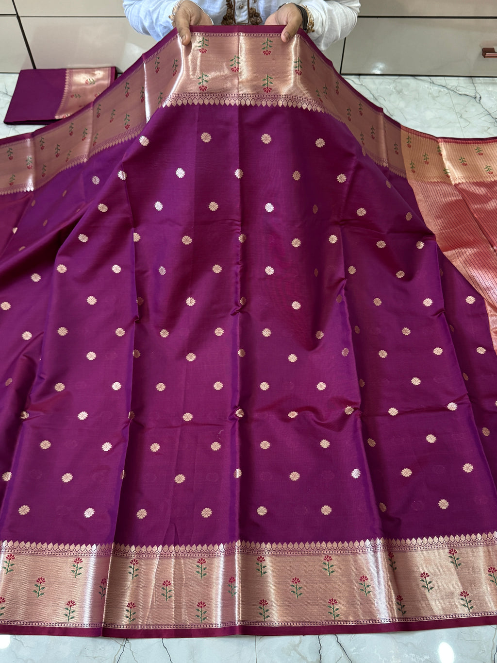 SOFT KATAN SILK SAREE WITH RICH PALLU AND BLOUSE