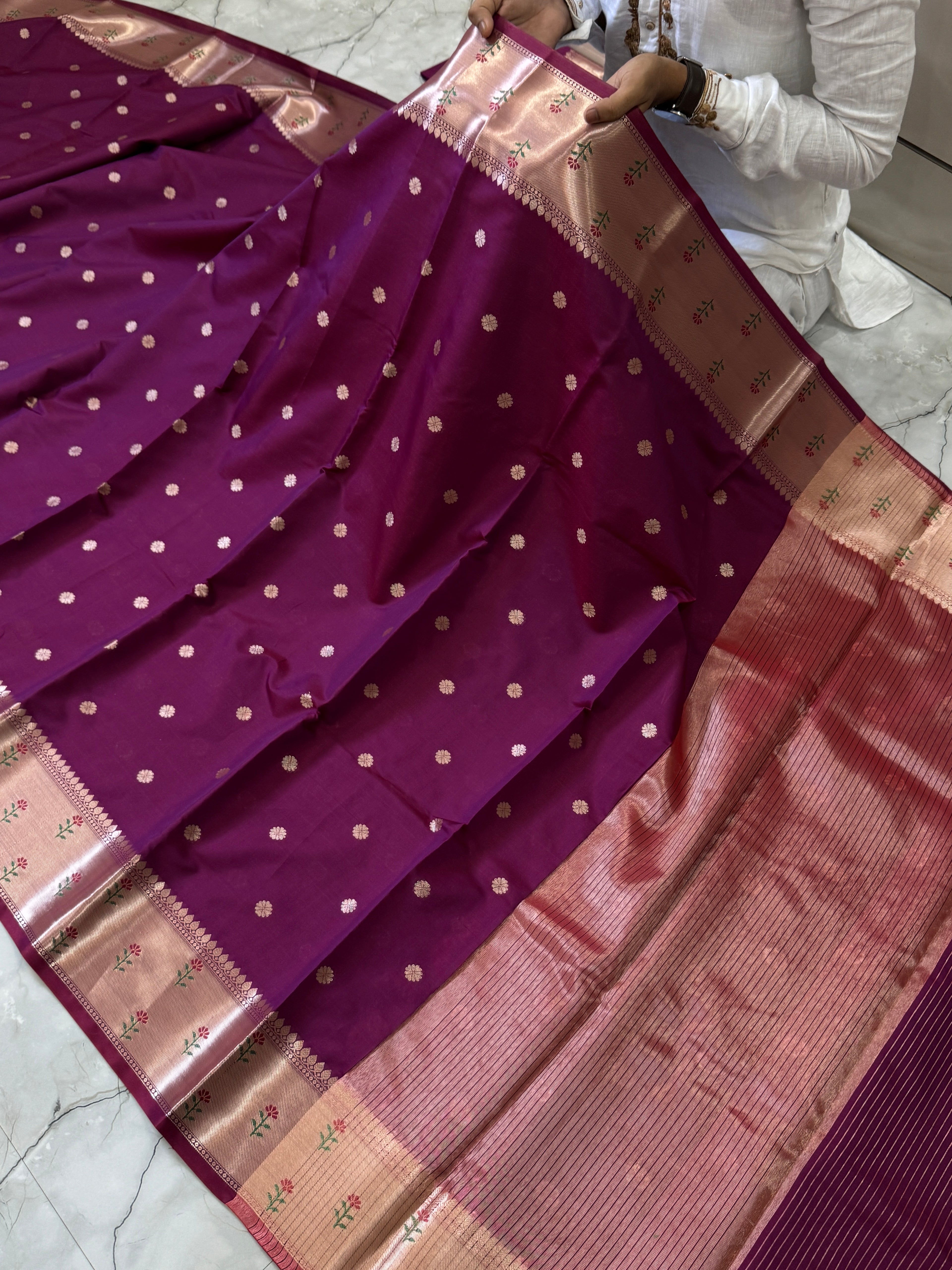 SOFT KATAN SILK SAREE WITH RICH PALLU AND BLOUSE